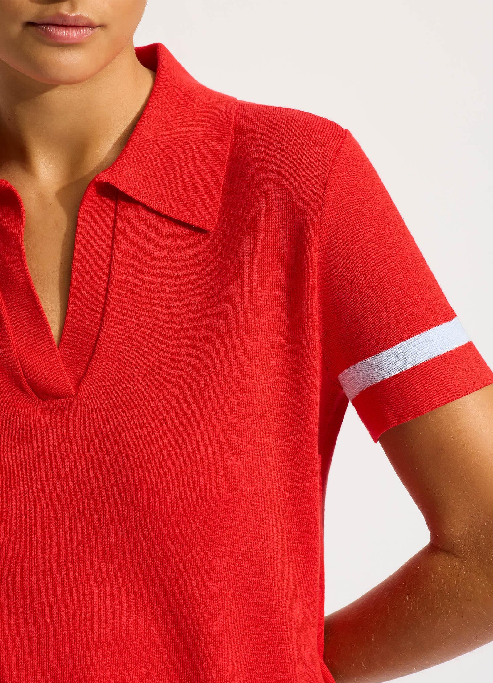 Knit Polo Shirt - Flame - Image 5
