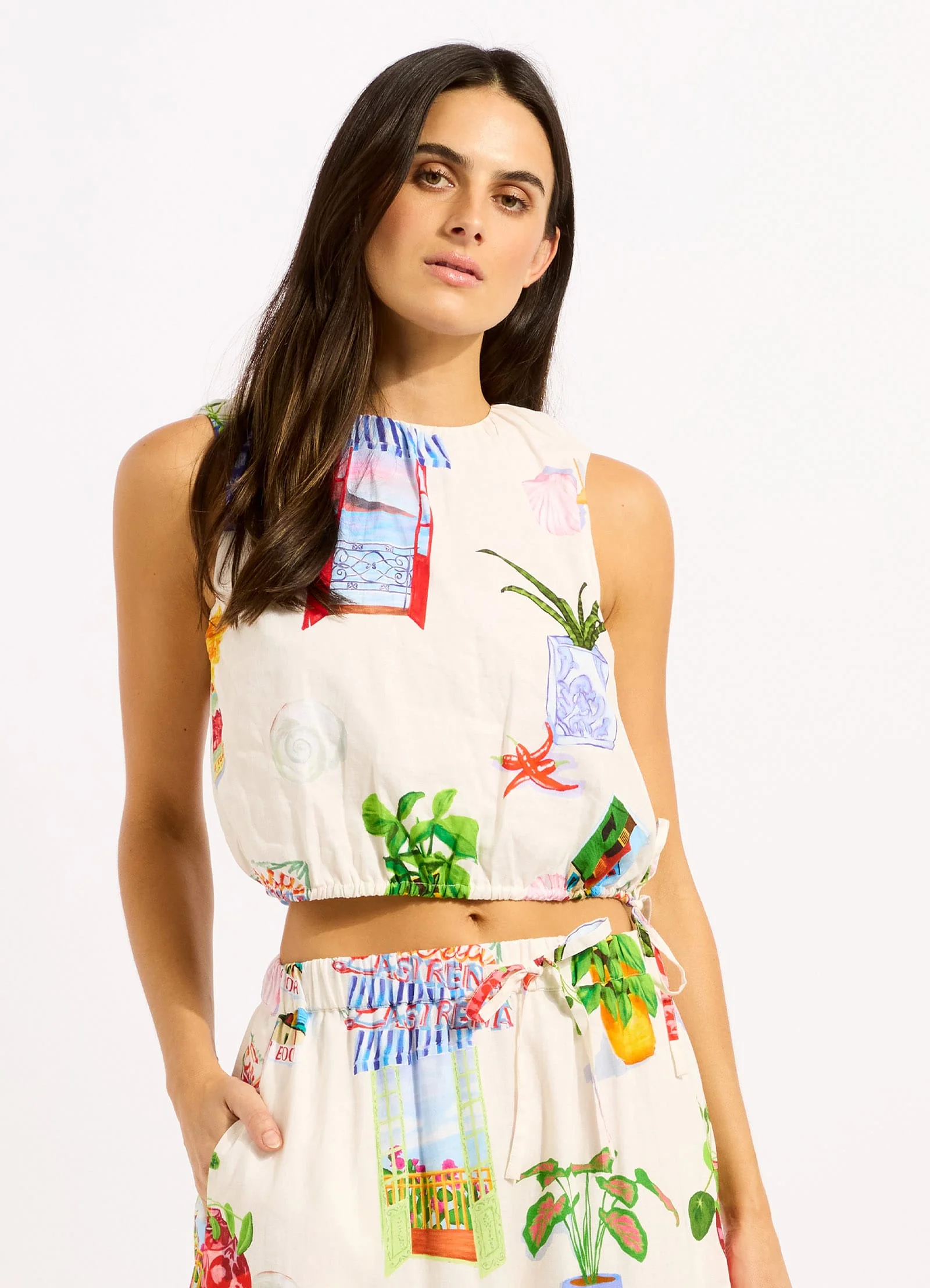 La Boca Drawcord Waist Top - Image 2