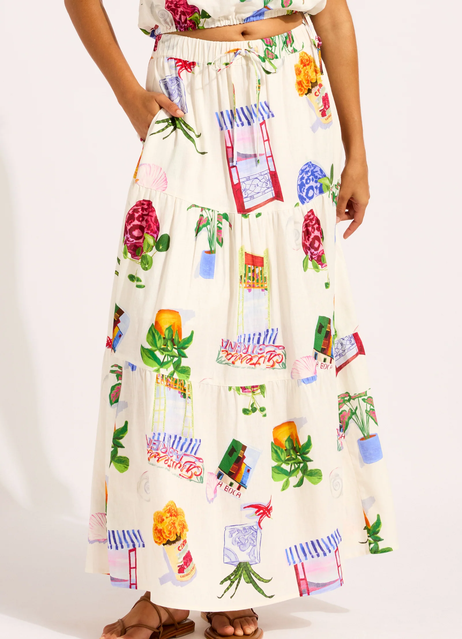 La Boca Tiered Maxi Skirt - Image 2