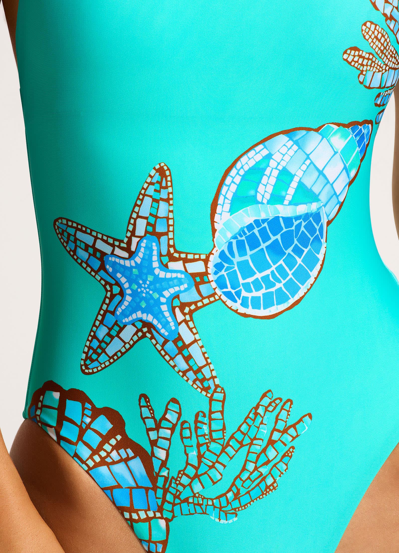 La Mer Scoop Neck One Piece - Aquatic Blue - Image 4