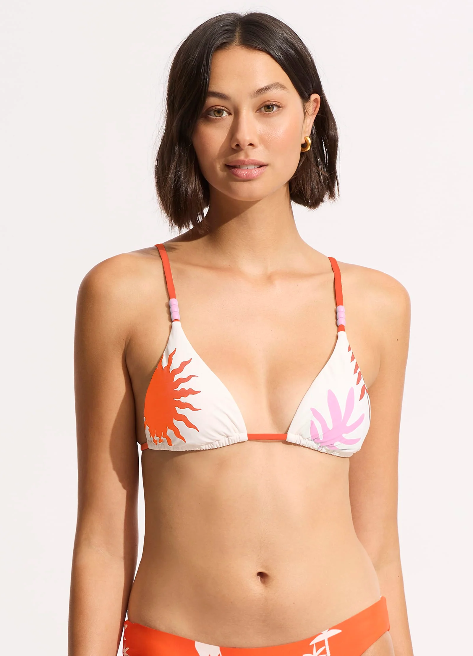 La Palma Reversible Slide Triangle Bikini Top - Tamarillo - Image 2