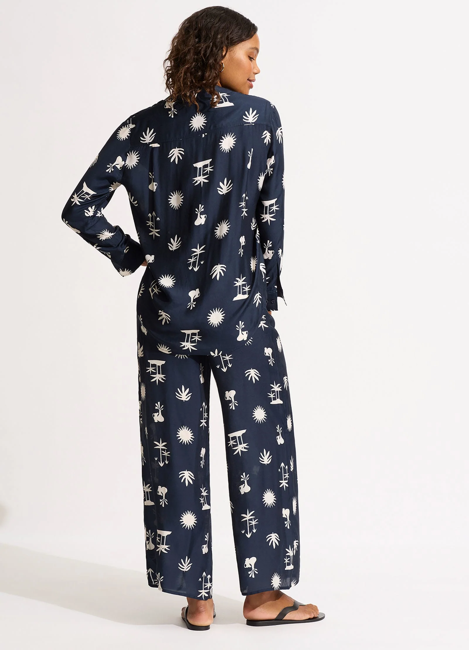 La Palma Silk Pant - True Navy - Image 4