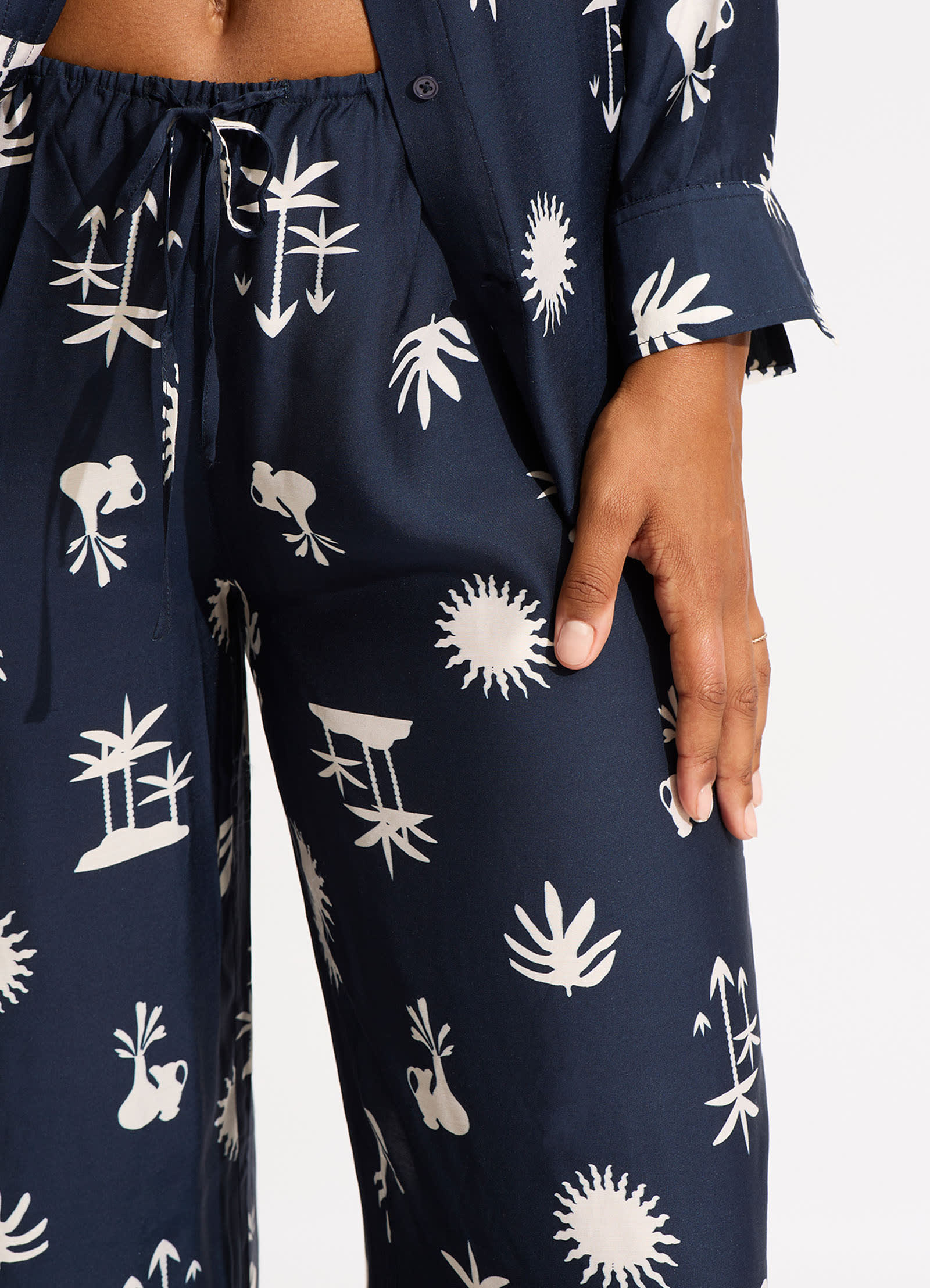 La Palma Silk Pant - True Navy - Image 5