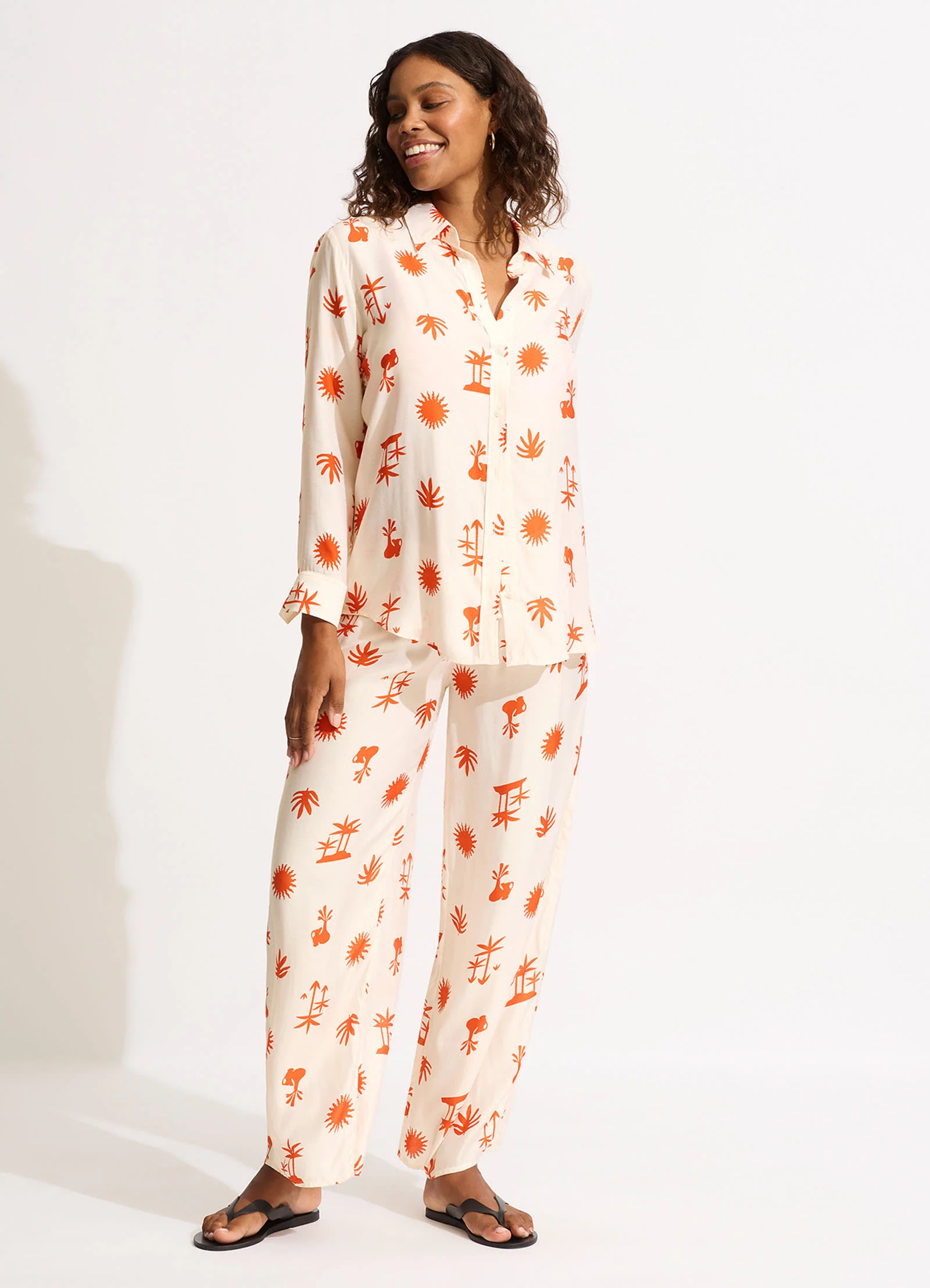 La Palma Silk Shirt - Tamarillo - Image 3