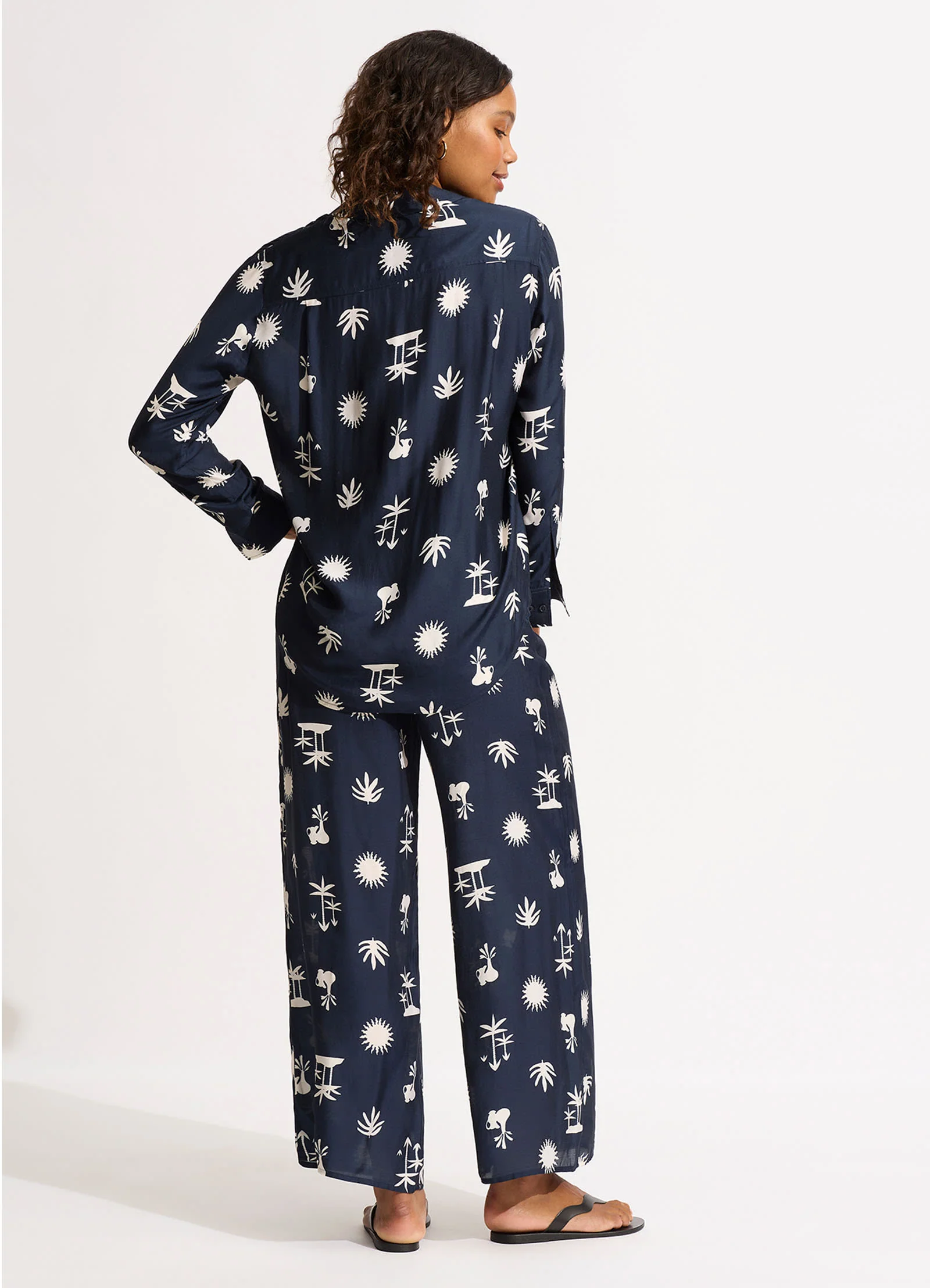 La Palma Silk Shirt - True Navy - Image 4