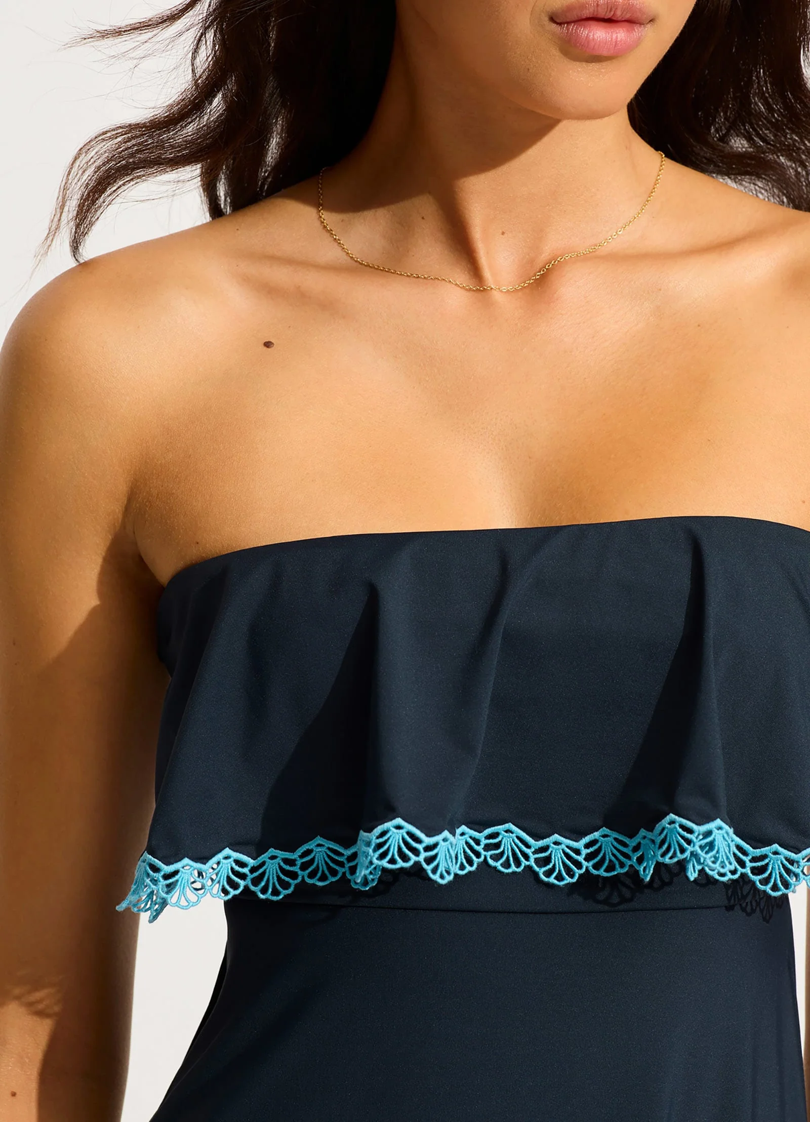 Lucia Frill Midi Dress - True Navy - Image 4