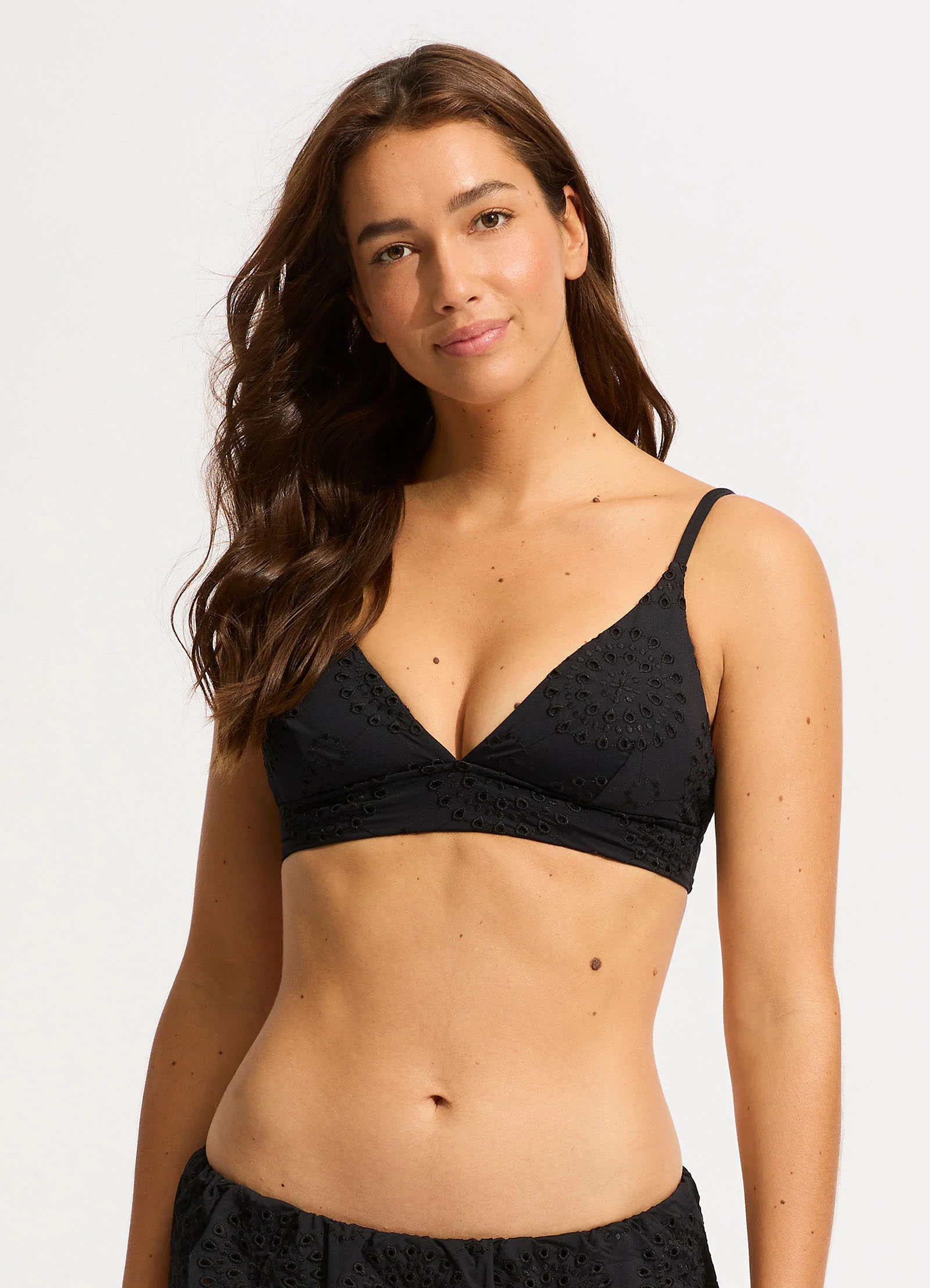 Lulu Banded Bralette Bikini Top - Black - Image 2