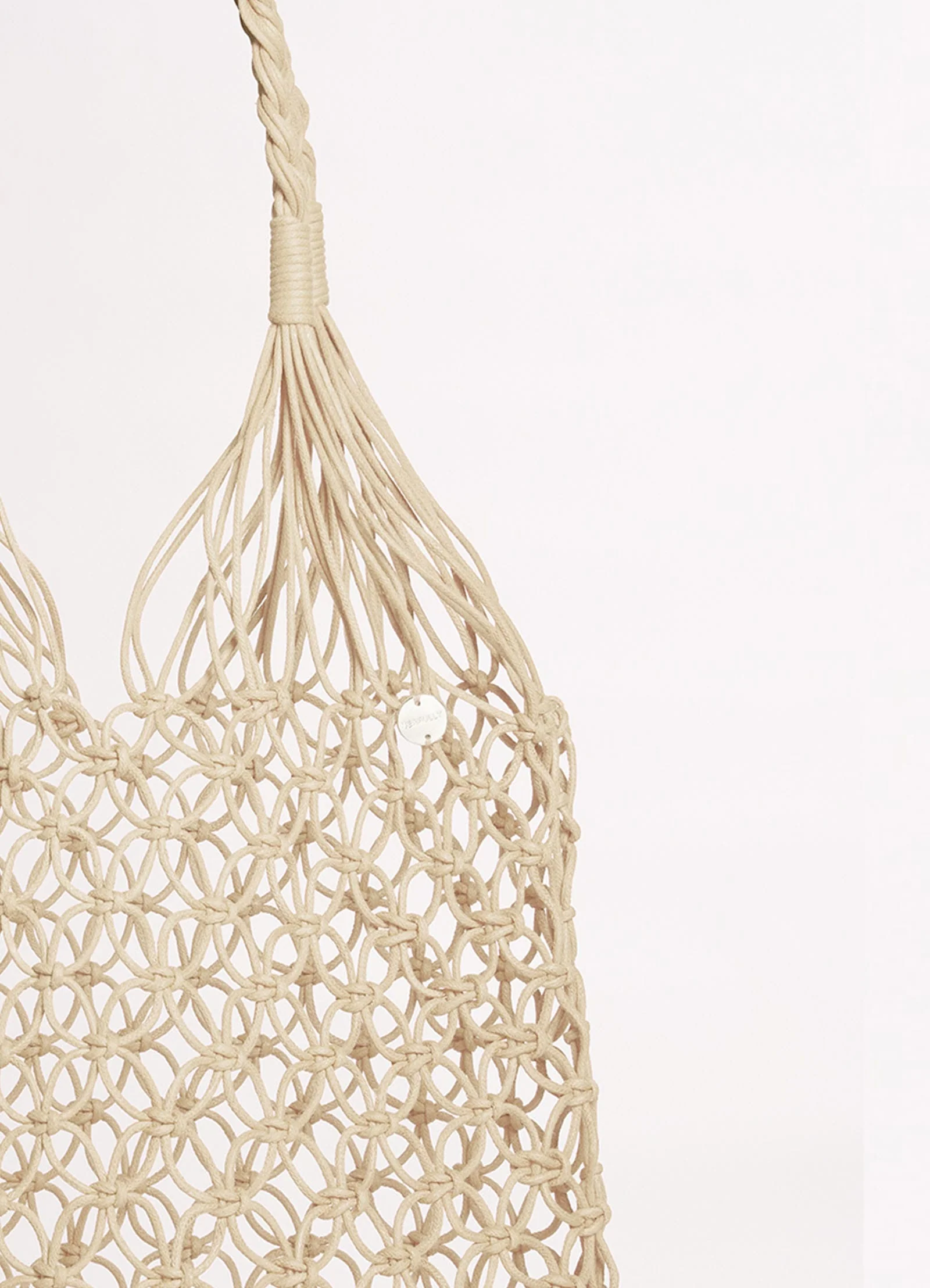 Macrame Cord Tote Bag - Natural - Image 3