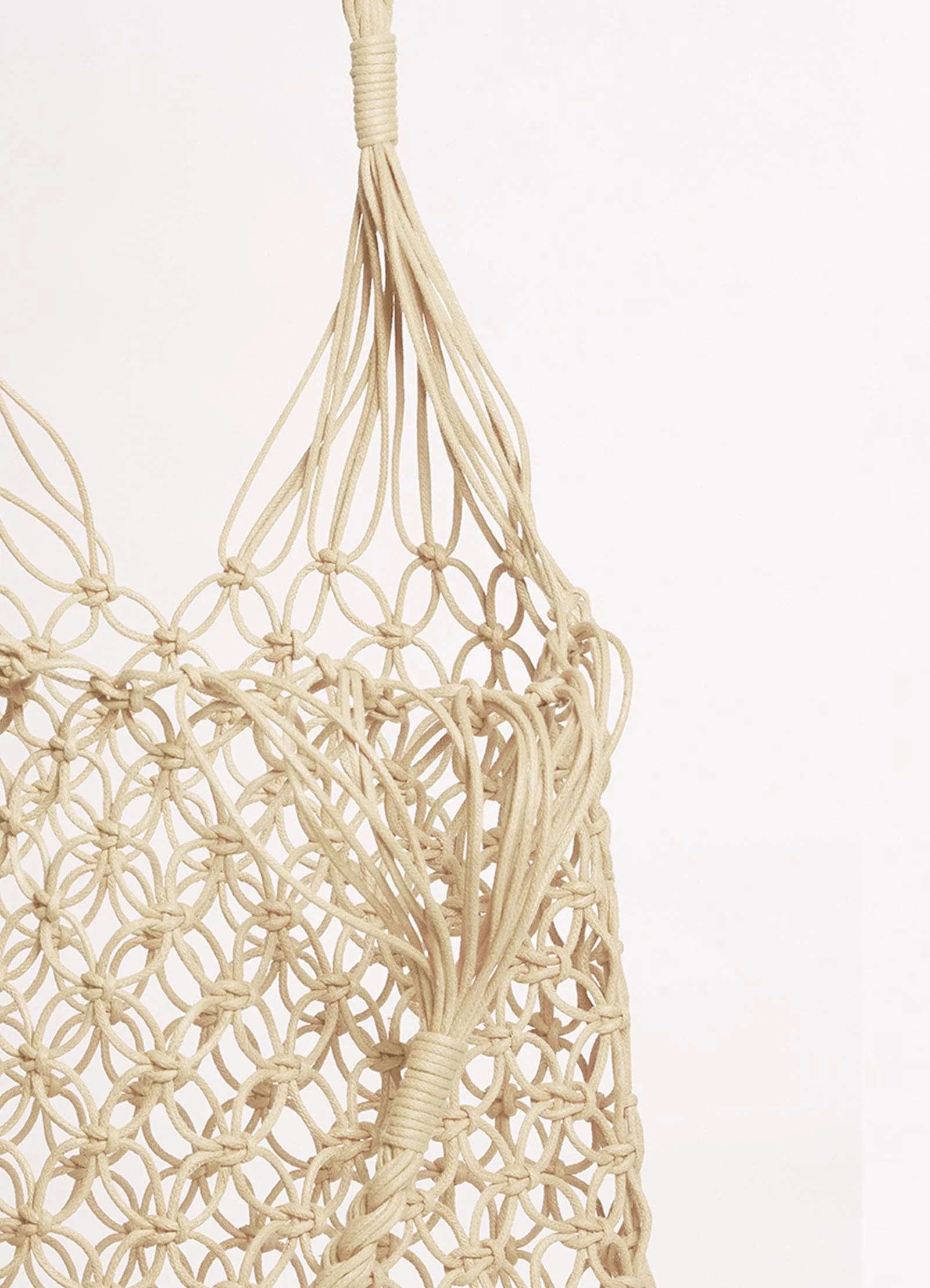 Macrame Cord Tote Bag - Natural - Image 4