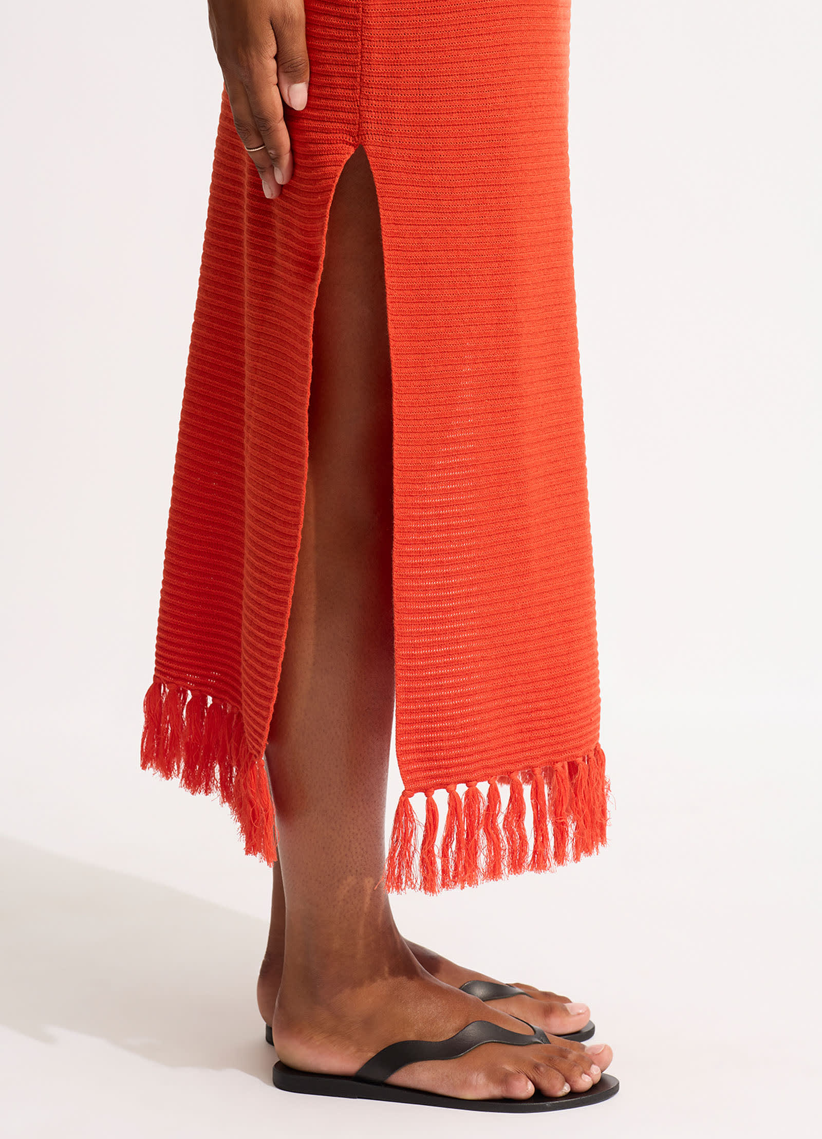 Maxi Knit Cover Up - Tamarillo - Image 4