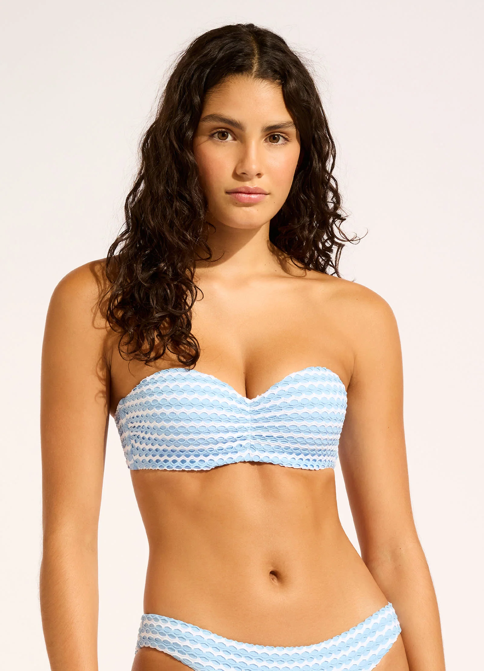 Mesh Effect Bustier Bandeau Bikini Top - Image 2