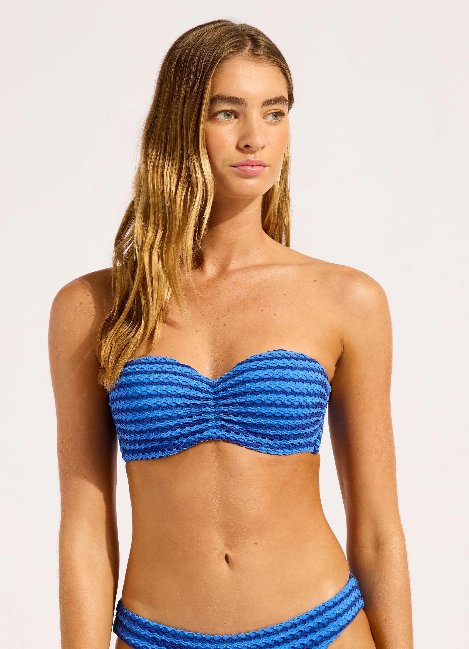 Mesh Effect Bustier Bandeau Bikini Top - Image 2
