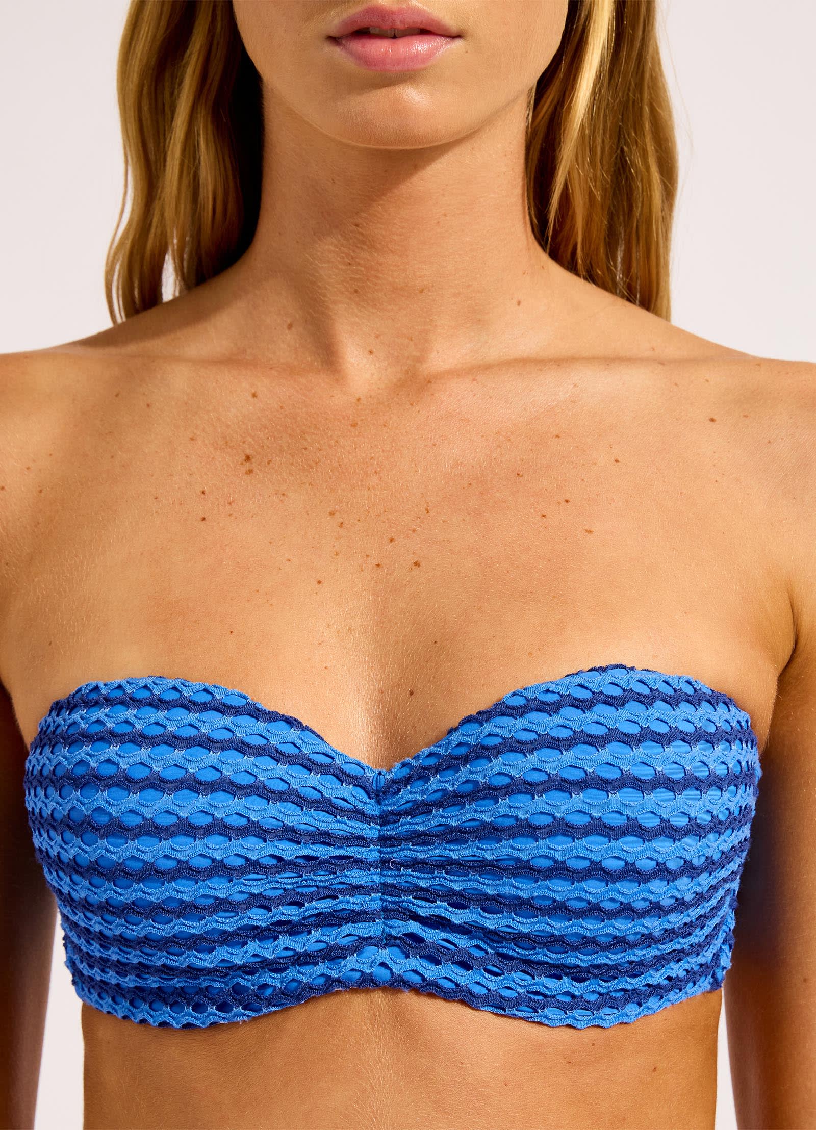 Mesh Effect Bustier Bandeau Bikini Top - Image 5