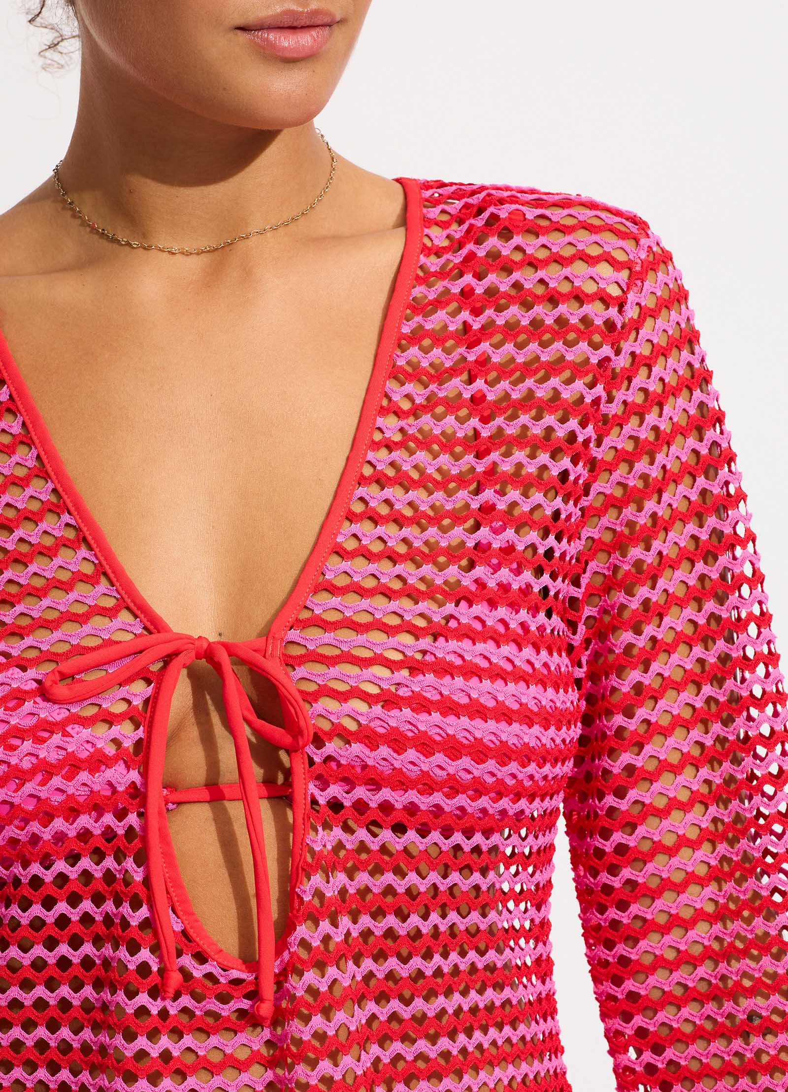 Mesh Effect Cover Up - Chilli Red - Image 4