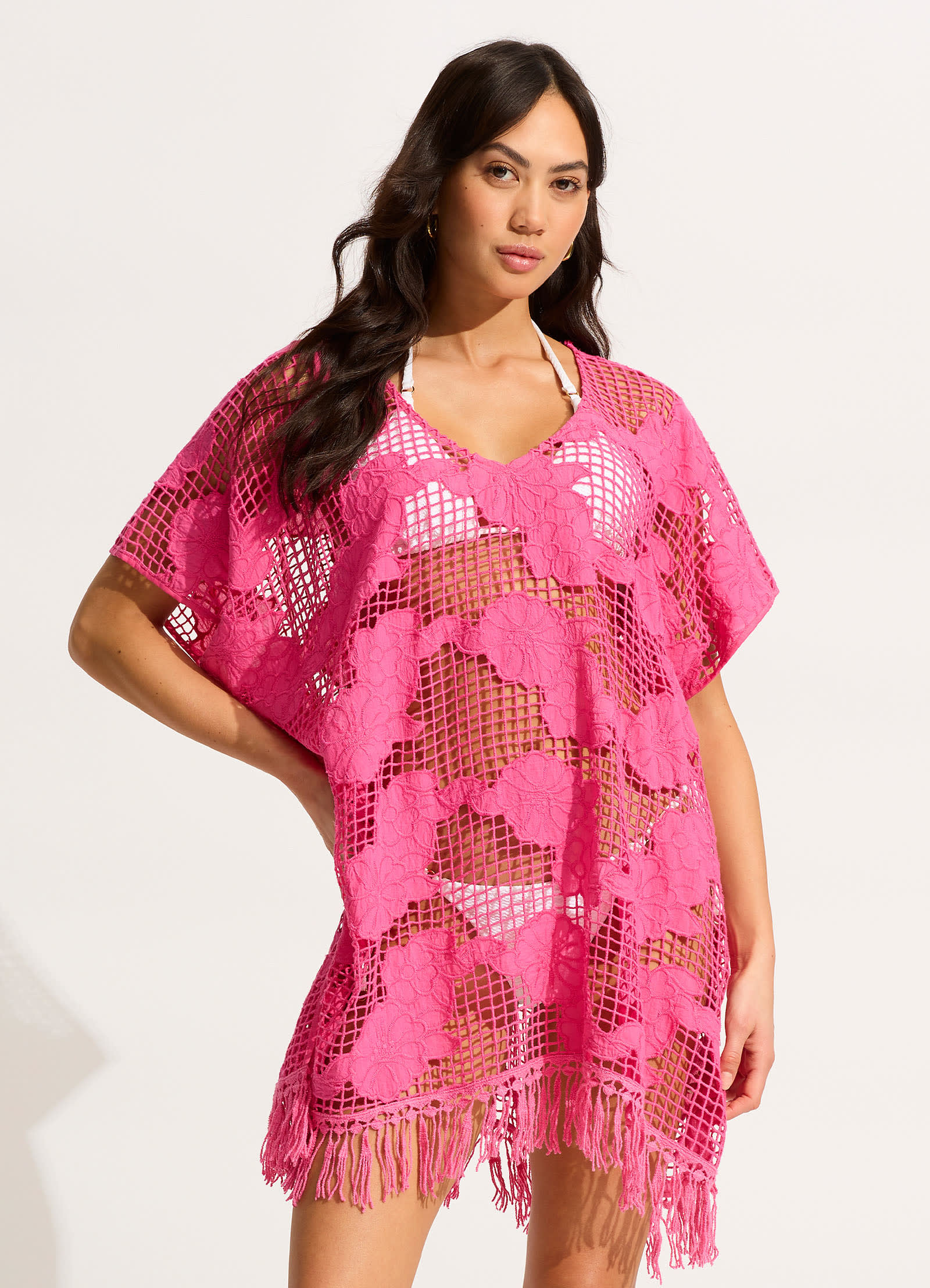 Mesh Kaftan - Fuchsia Rose - Image 2