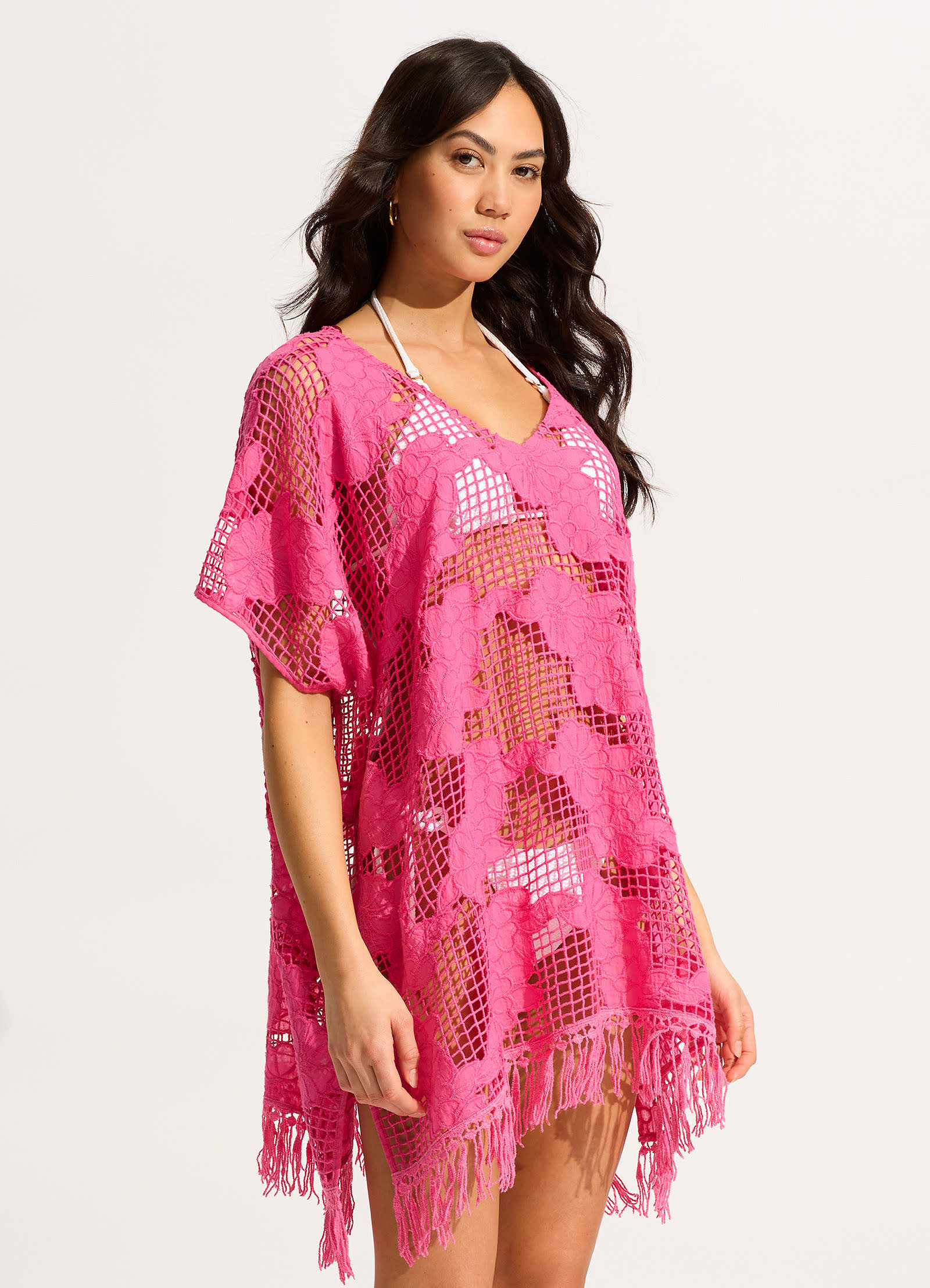Mesh Kaftan - Fuchsia Rose - Image 3