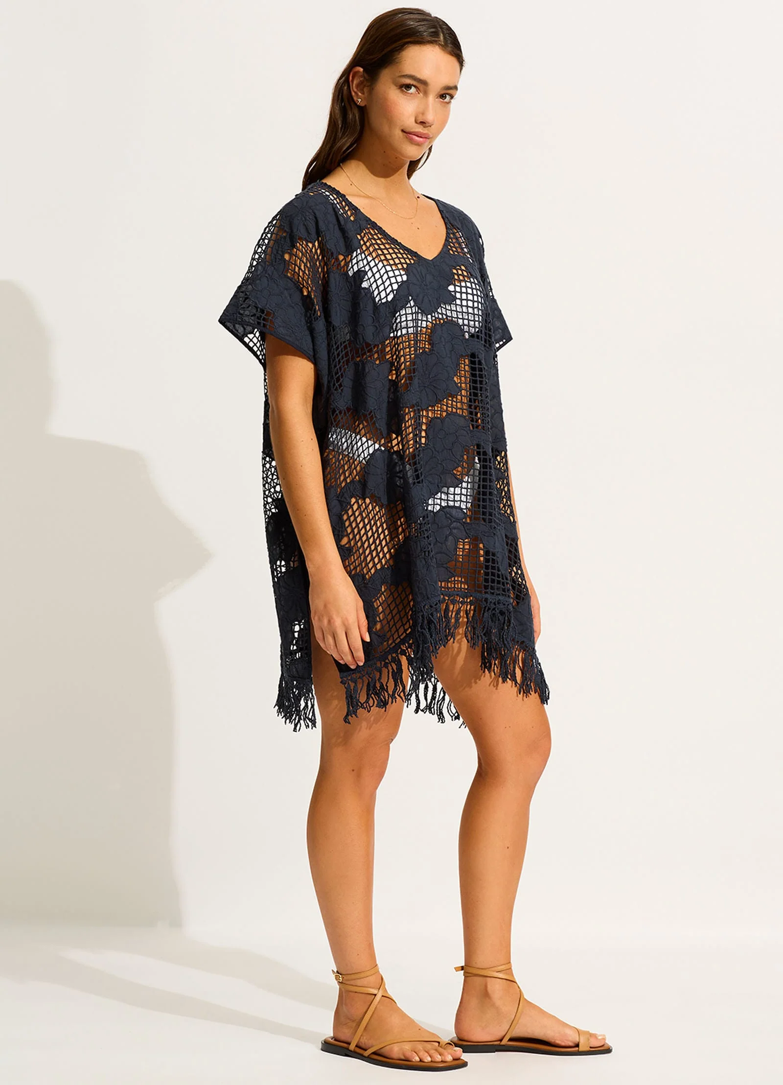 Mesh Kaftan - True Navy - Image 2