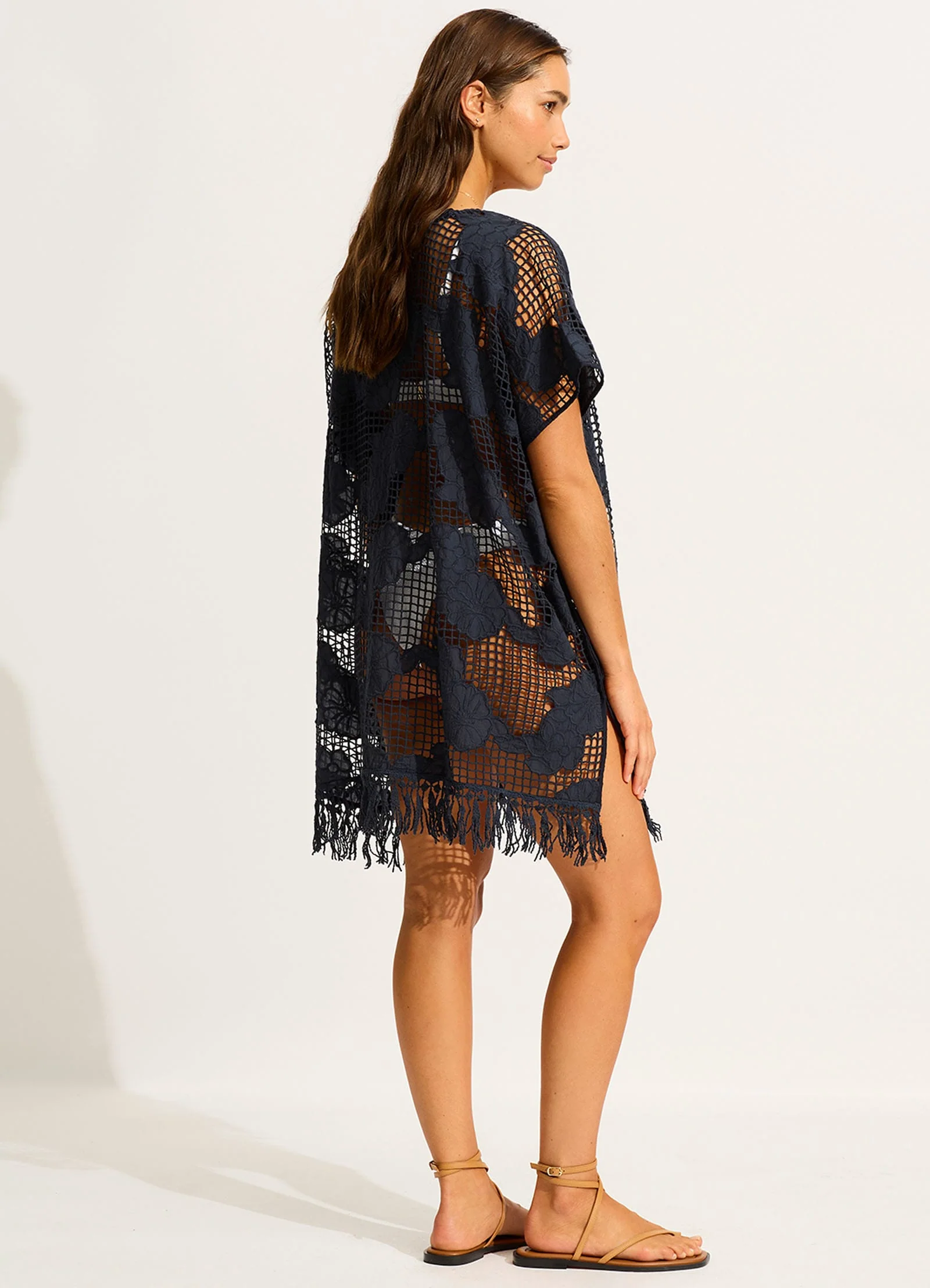 Mesh Kaftan - True Navy - Image 3