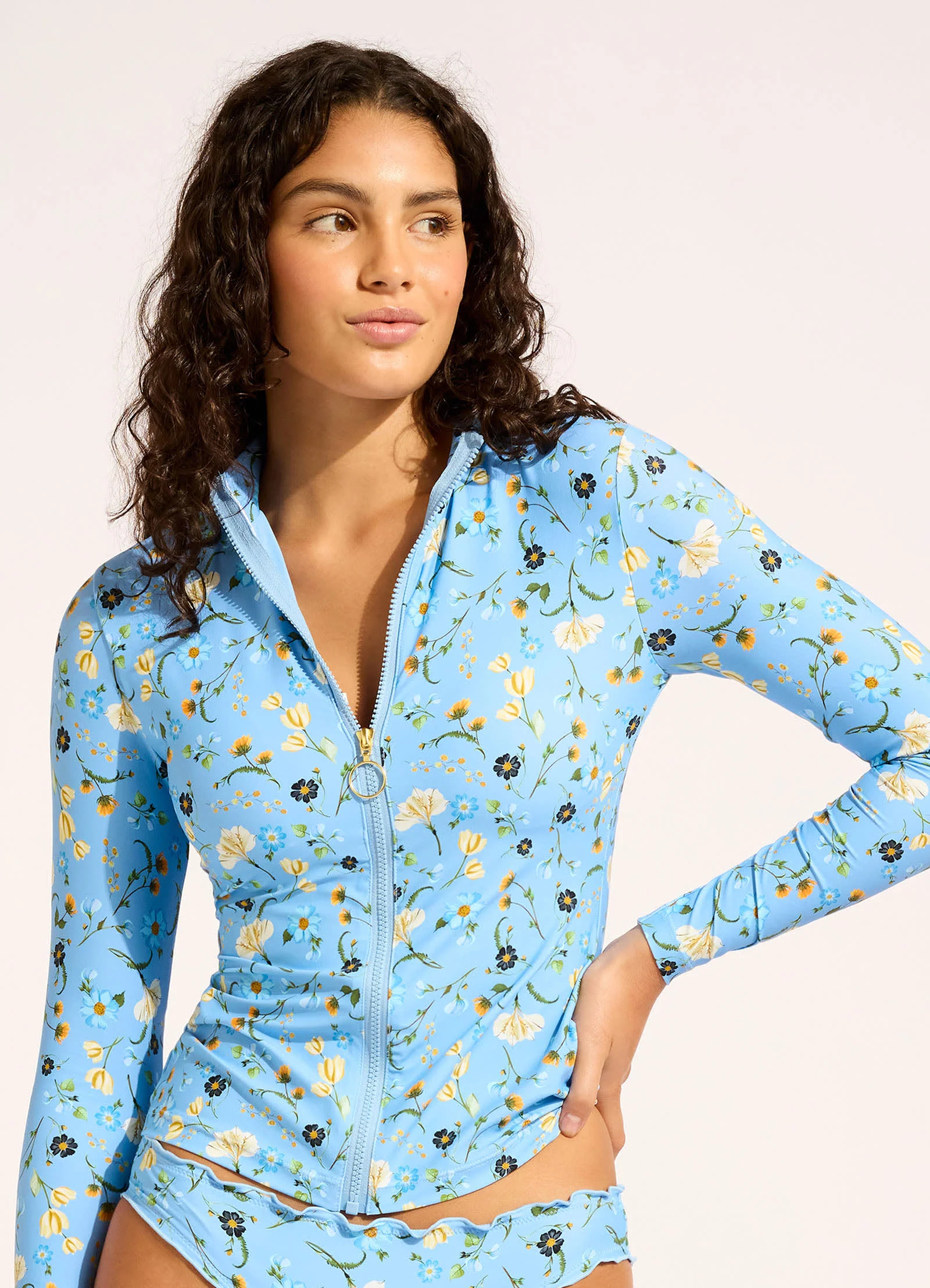 Modern Romance Long Sleeve Rashvest Bikini Top - Image 2
