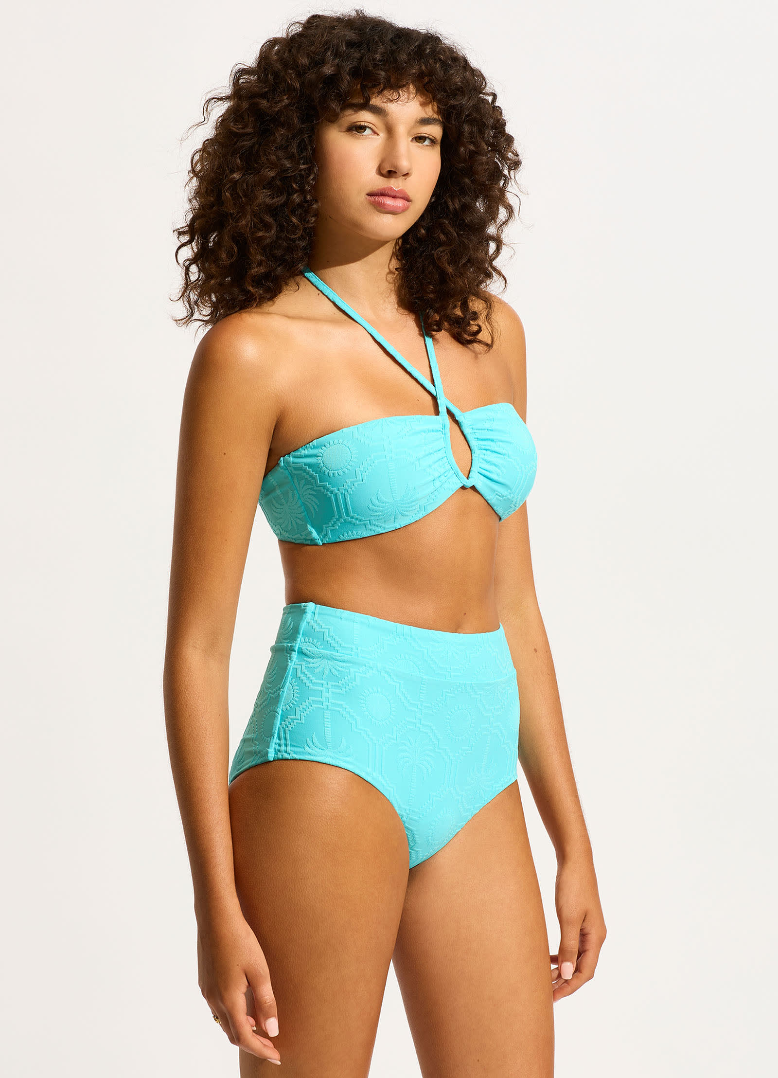 Oasis Diamond Wire Bandeau Bikini Top - Atoll - Image 3