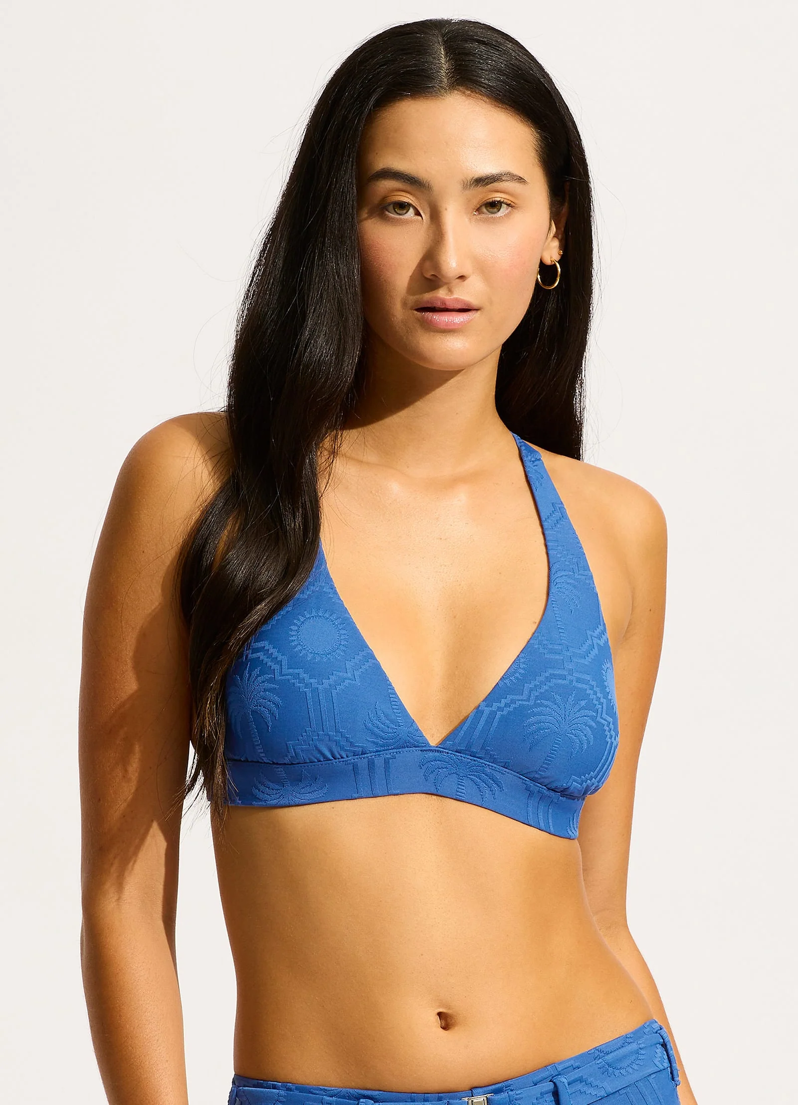 Oasis Multi Fit Longline Triangle Bikini Top - Ultramarine - Image 2