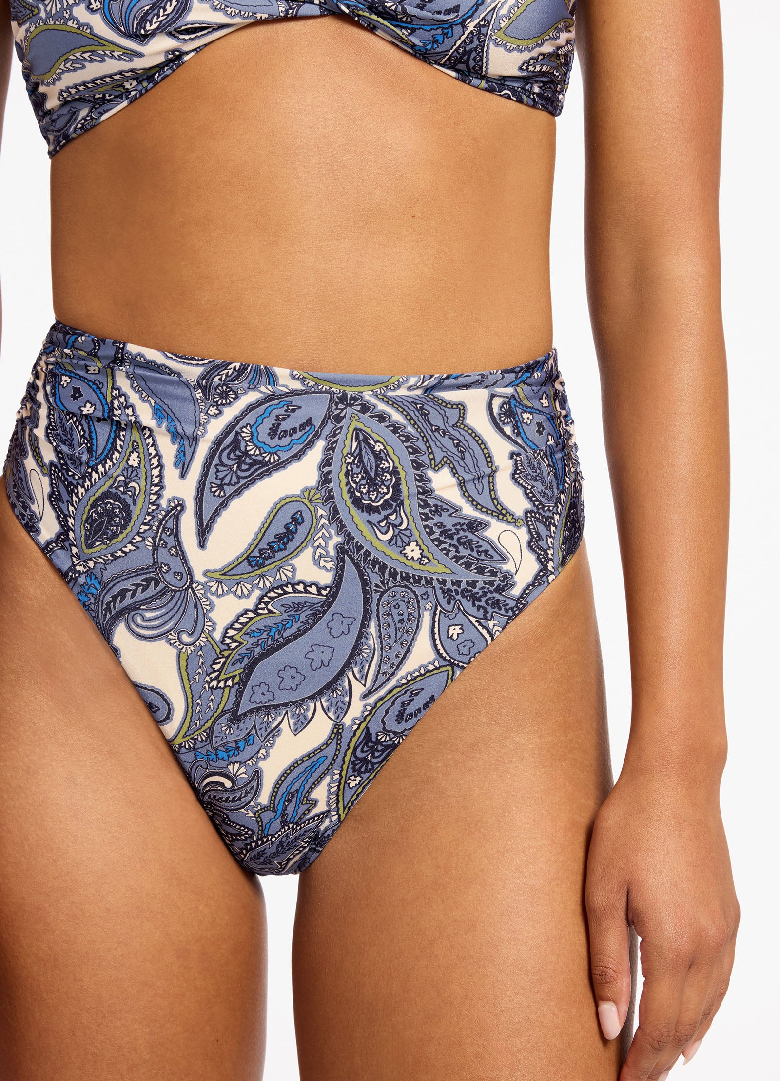 Oasis Paisley High Waist High Leg Bikini Bottom - Image 5