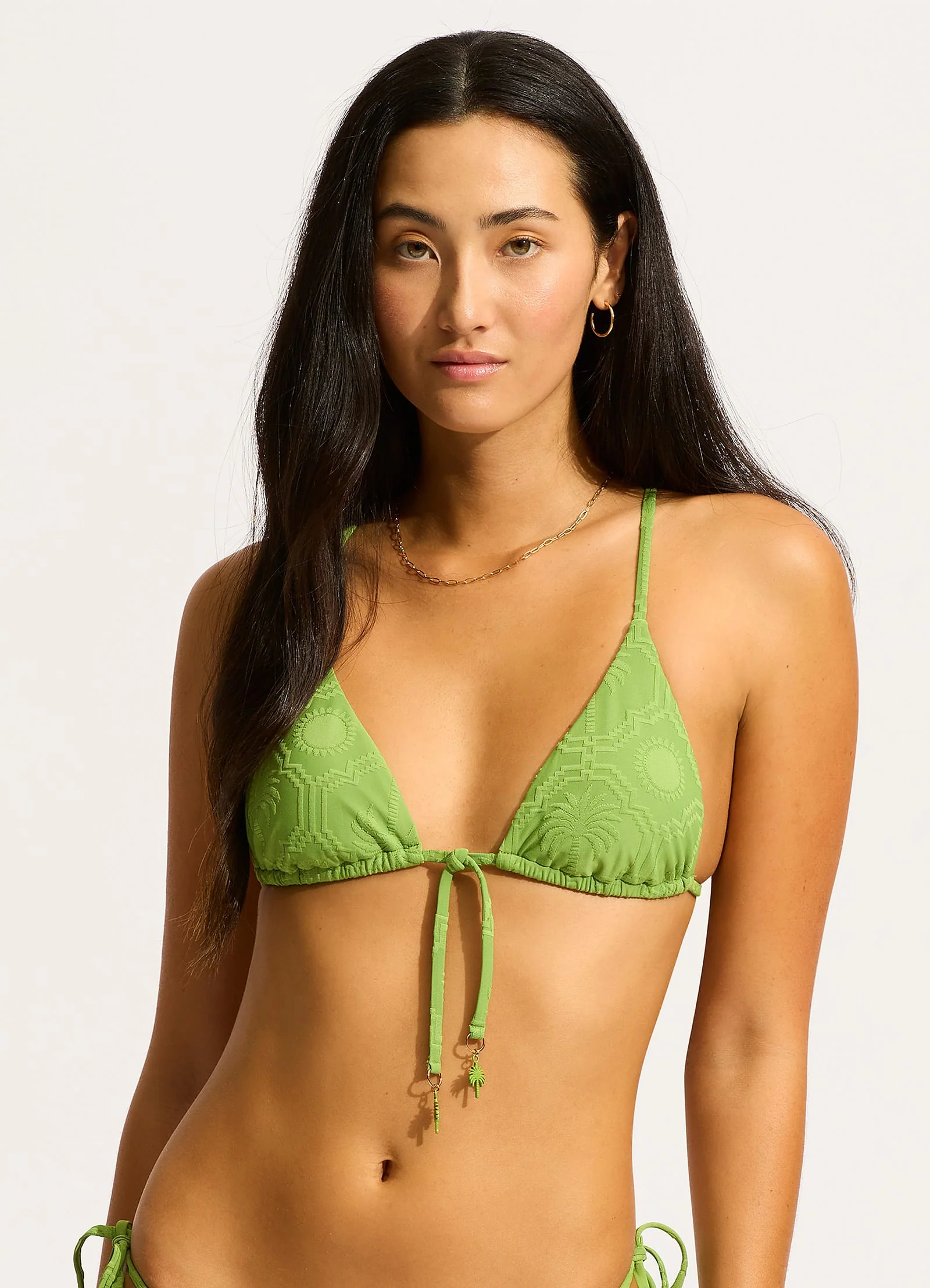 Oasis Slide Triangle Bikini Top - Sage - Image 2