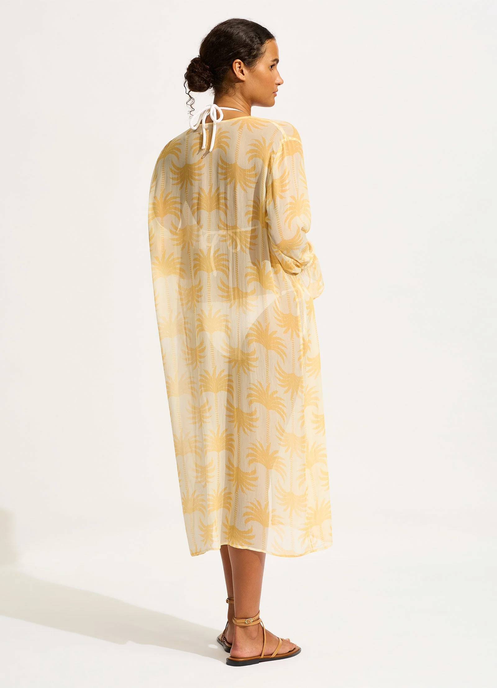 Oasis Tie Front Cover Up - Ecru - Image 4