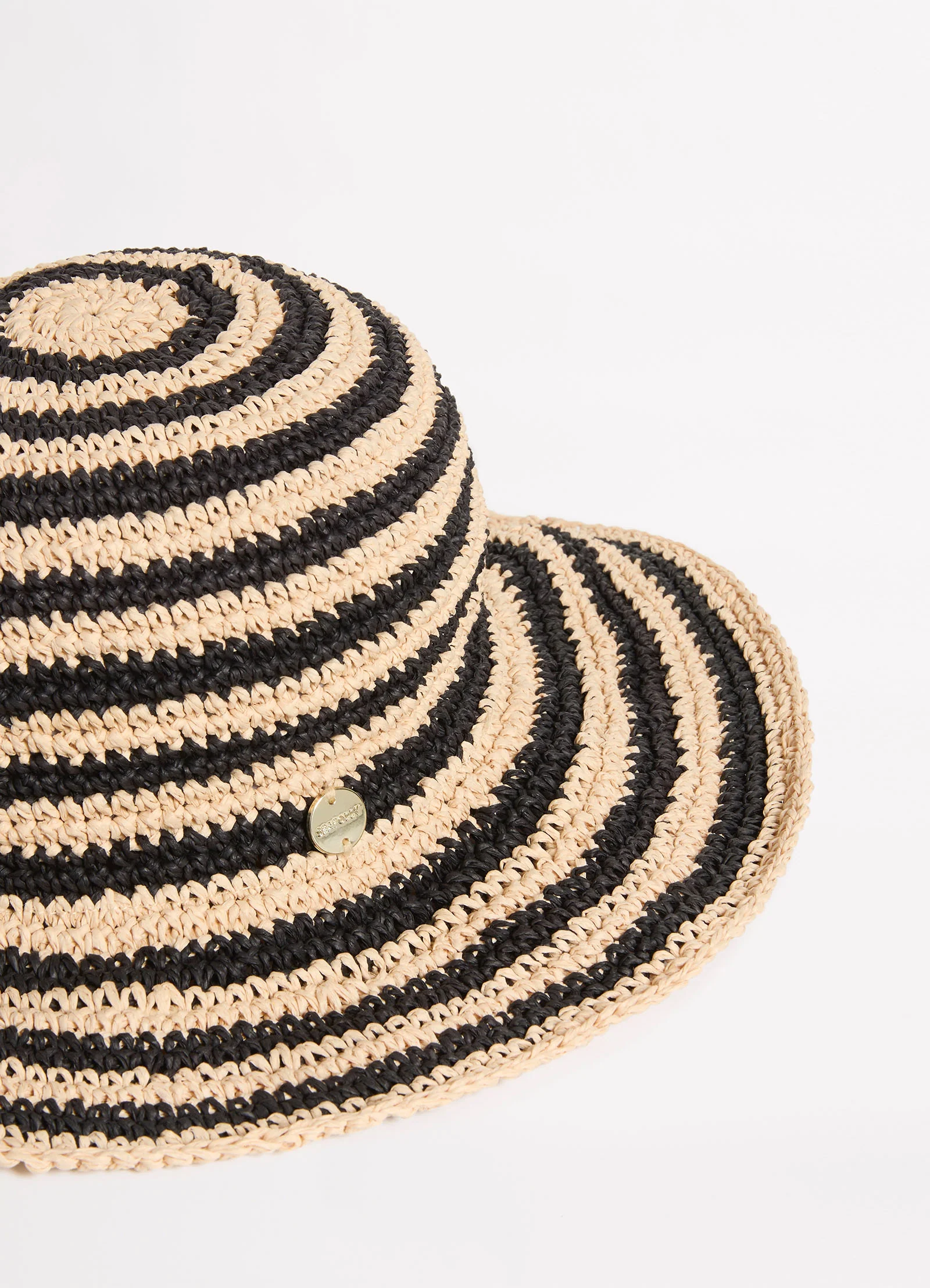 Raffia Stripe Bucket Hat - Image 4