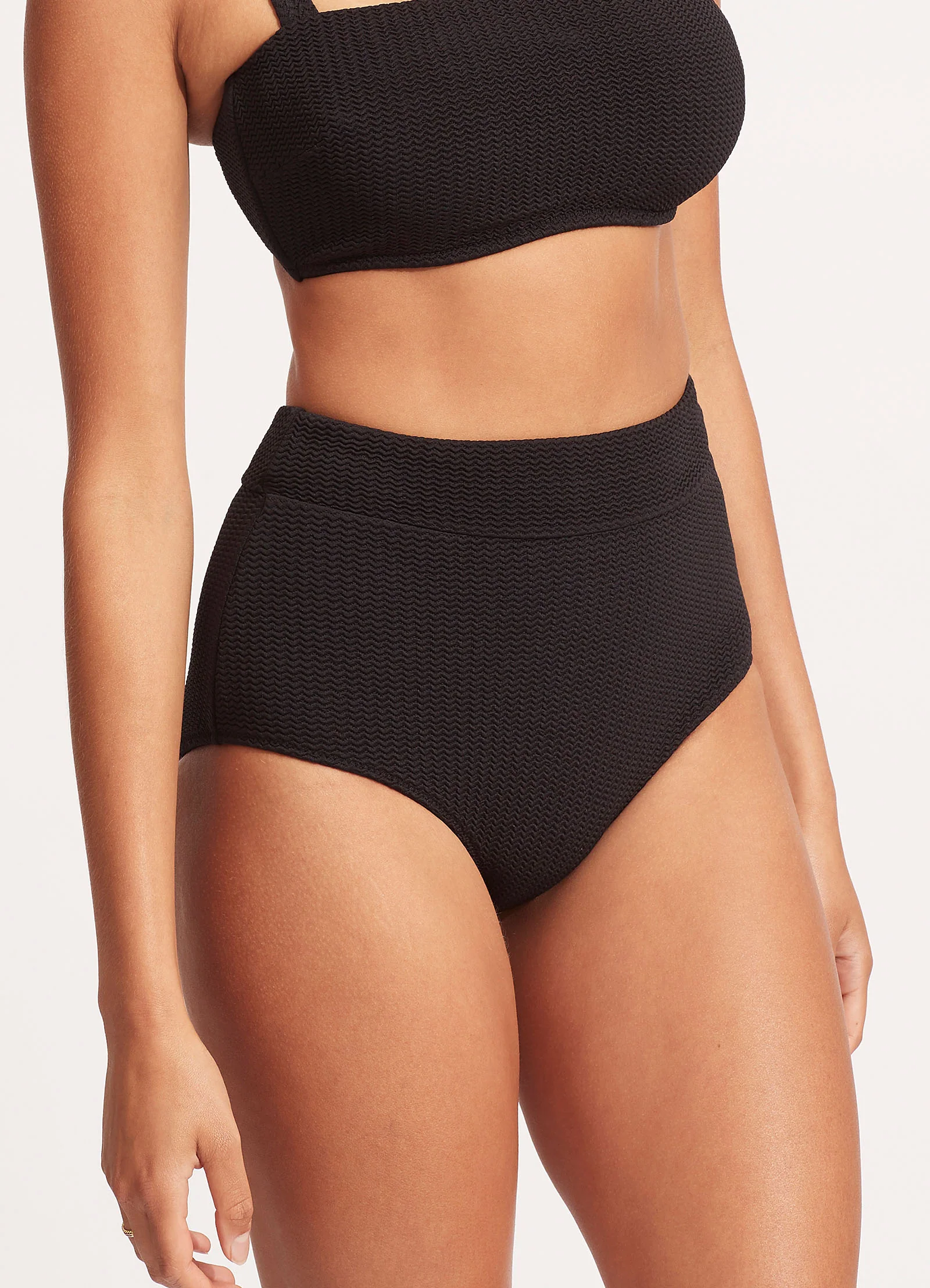 Sea Dive High Waisted Bikini Bottom - Black - Image 4