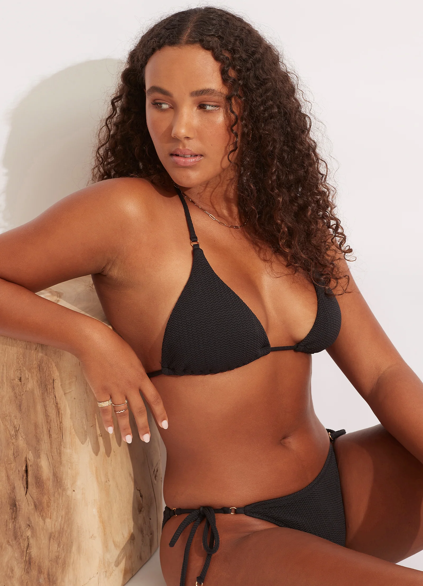 Sea Dive Slide Triangle Bikini Top - Black - Image 4