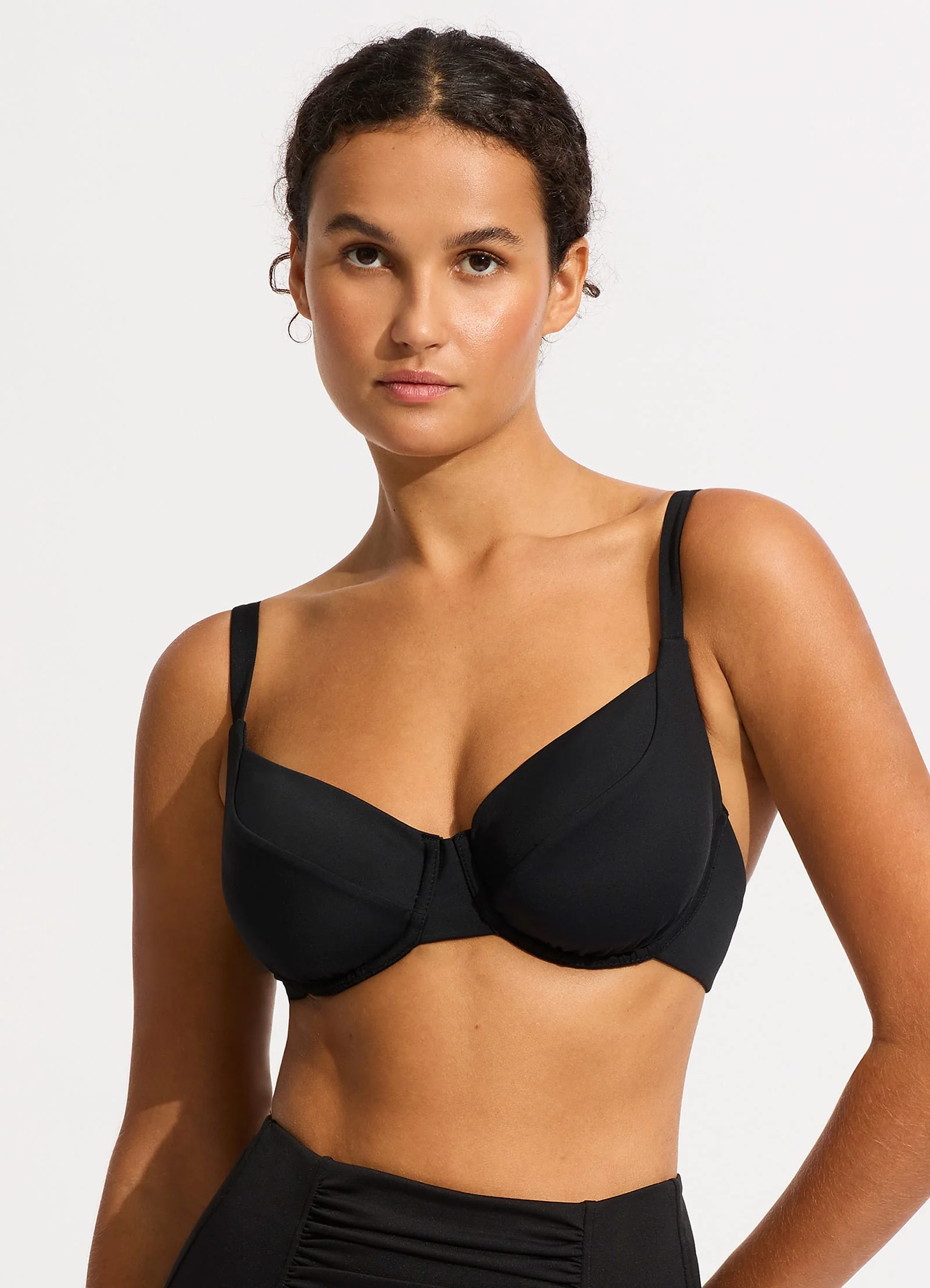 Seafolly Collective DD Cup Underwire Bikini Top - Black - Image 2