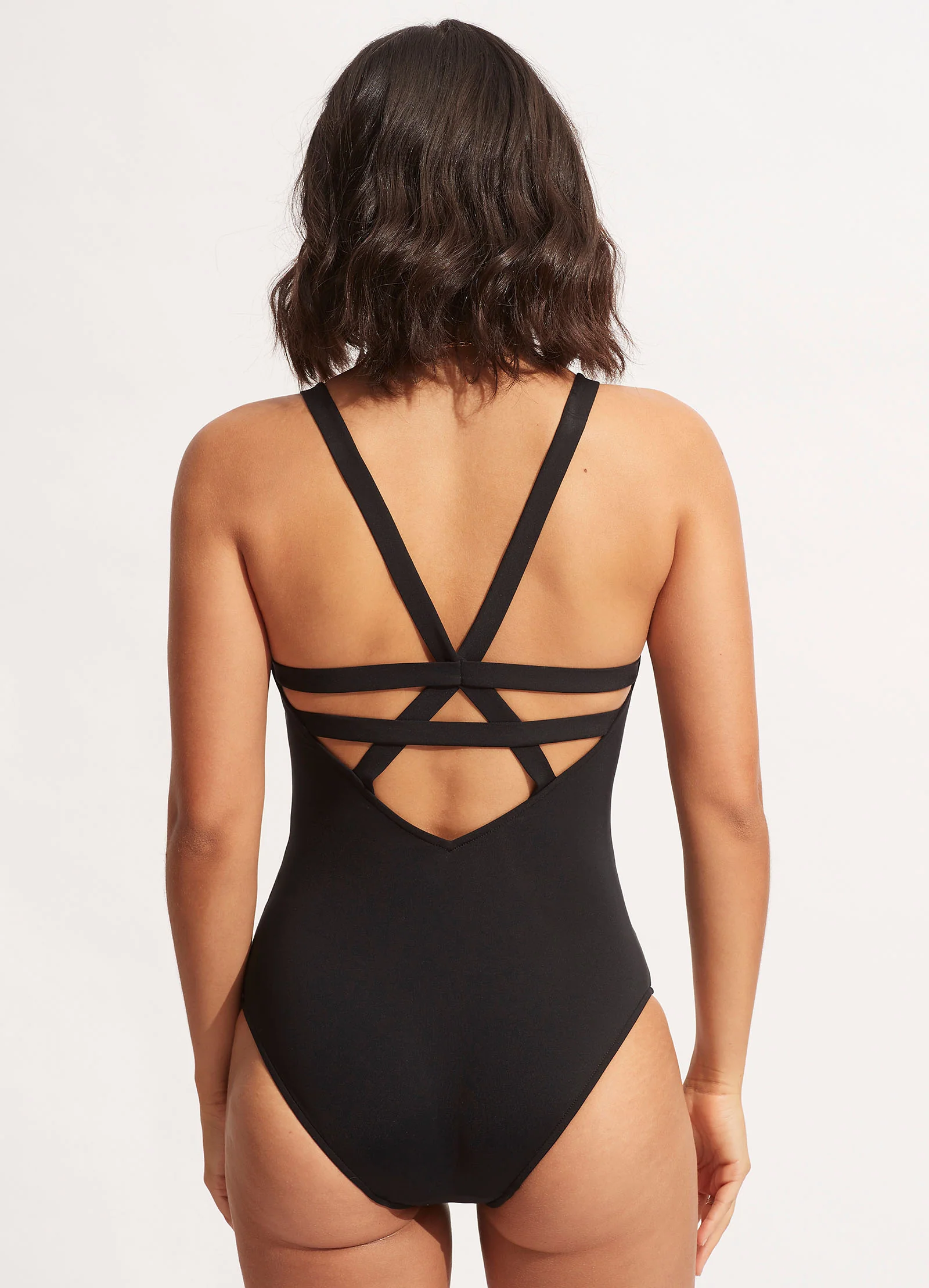 Seafolly Collective Deep V One Piece - Black - Image 4