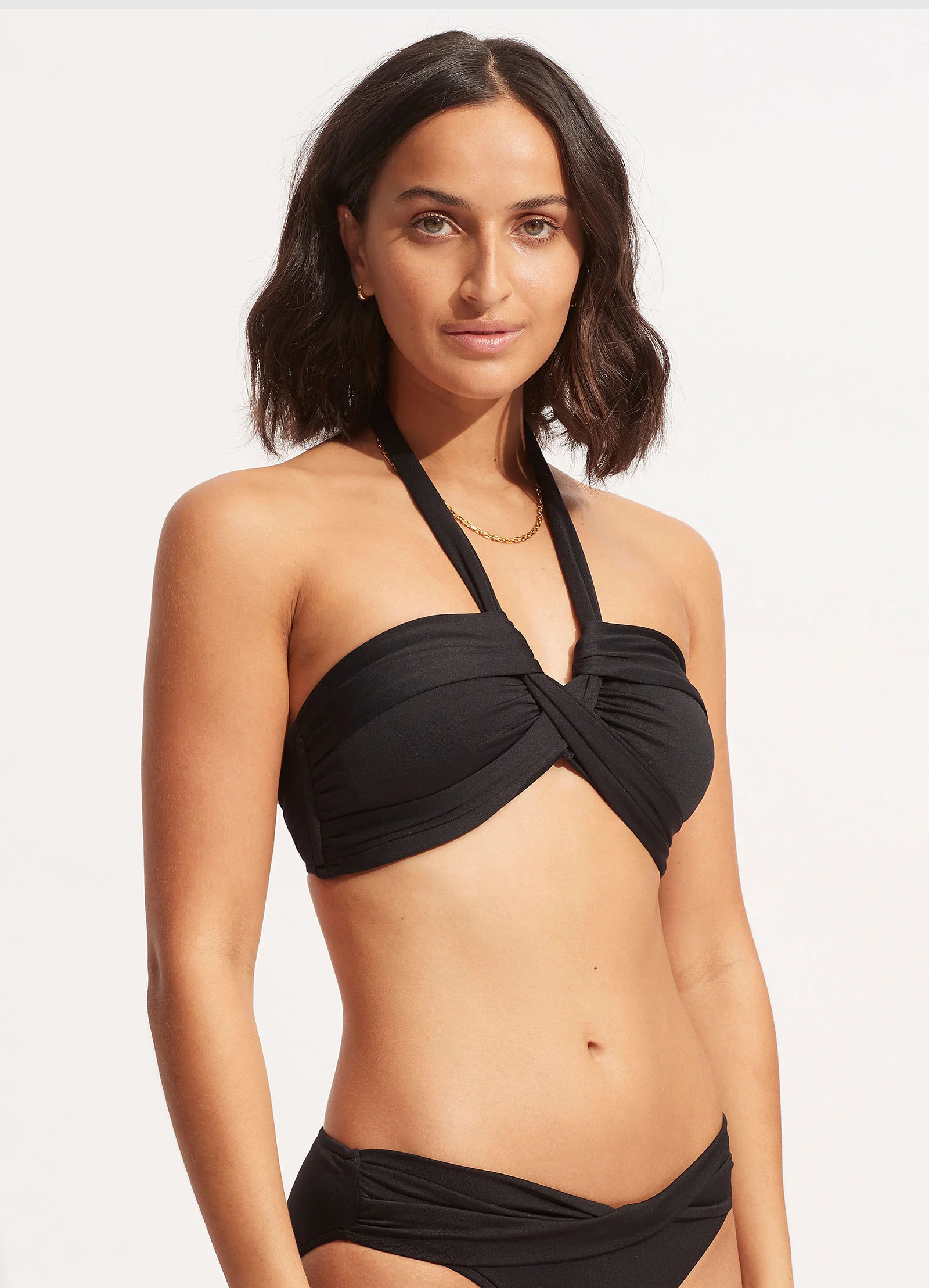 Seafolly Collective Halter Bandeau Bikini Top - Black - Image 3