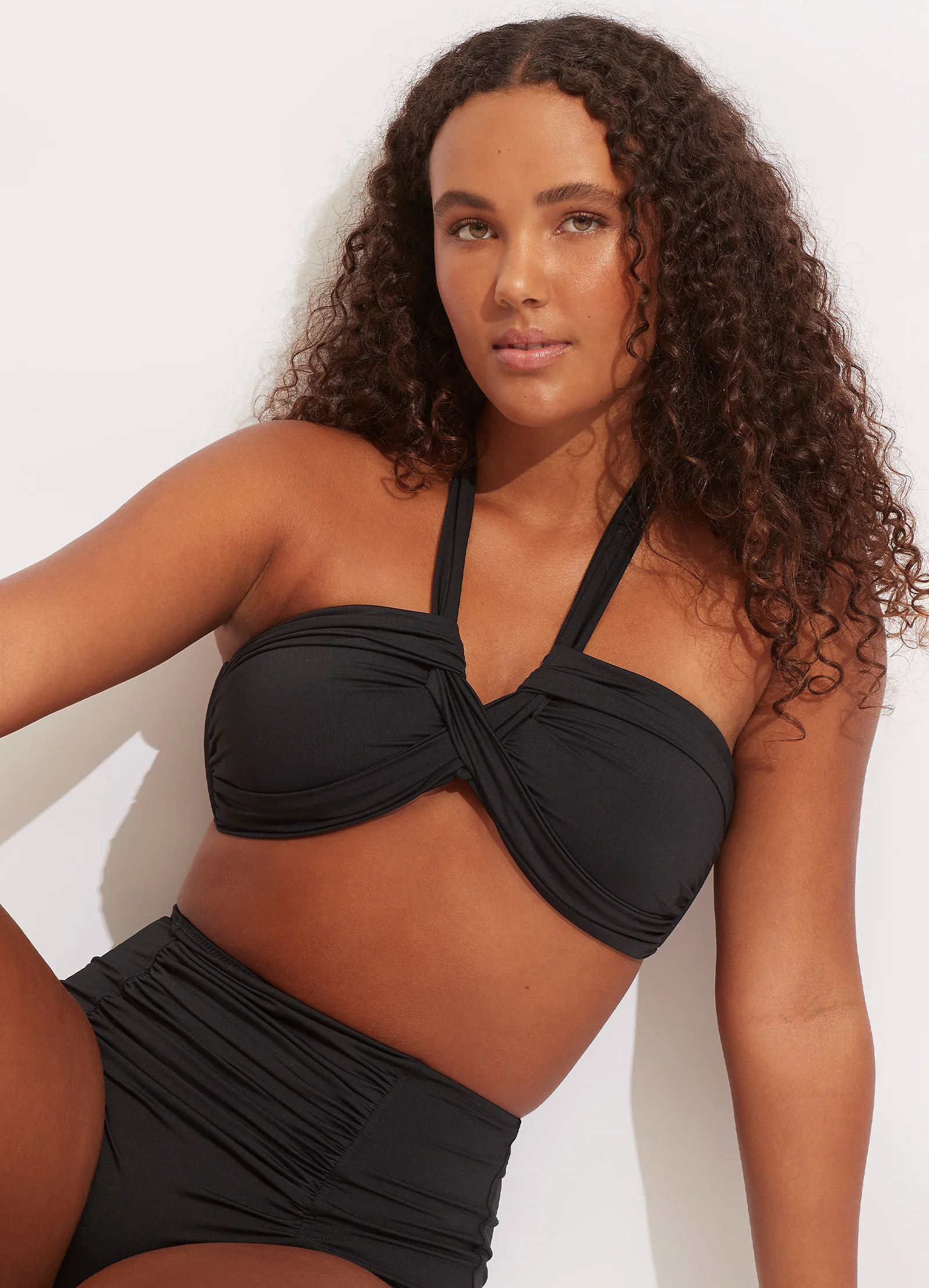 Seafolly Collective Halter Bandeau Bikini Top - Black - Image 6