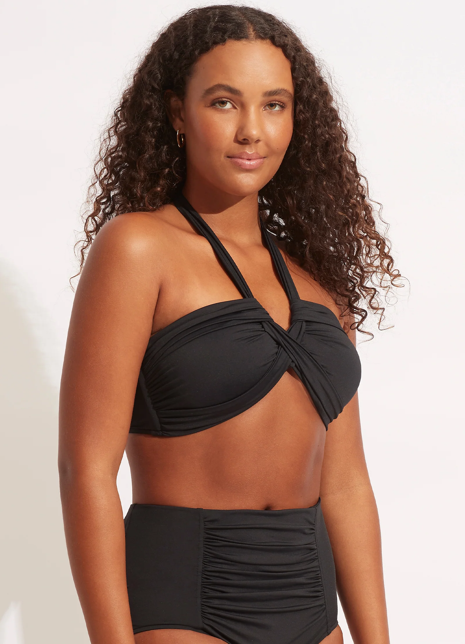Seafolly Collective Halter Bandeau Bikini Top - Black - Image 7
