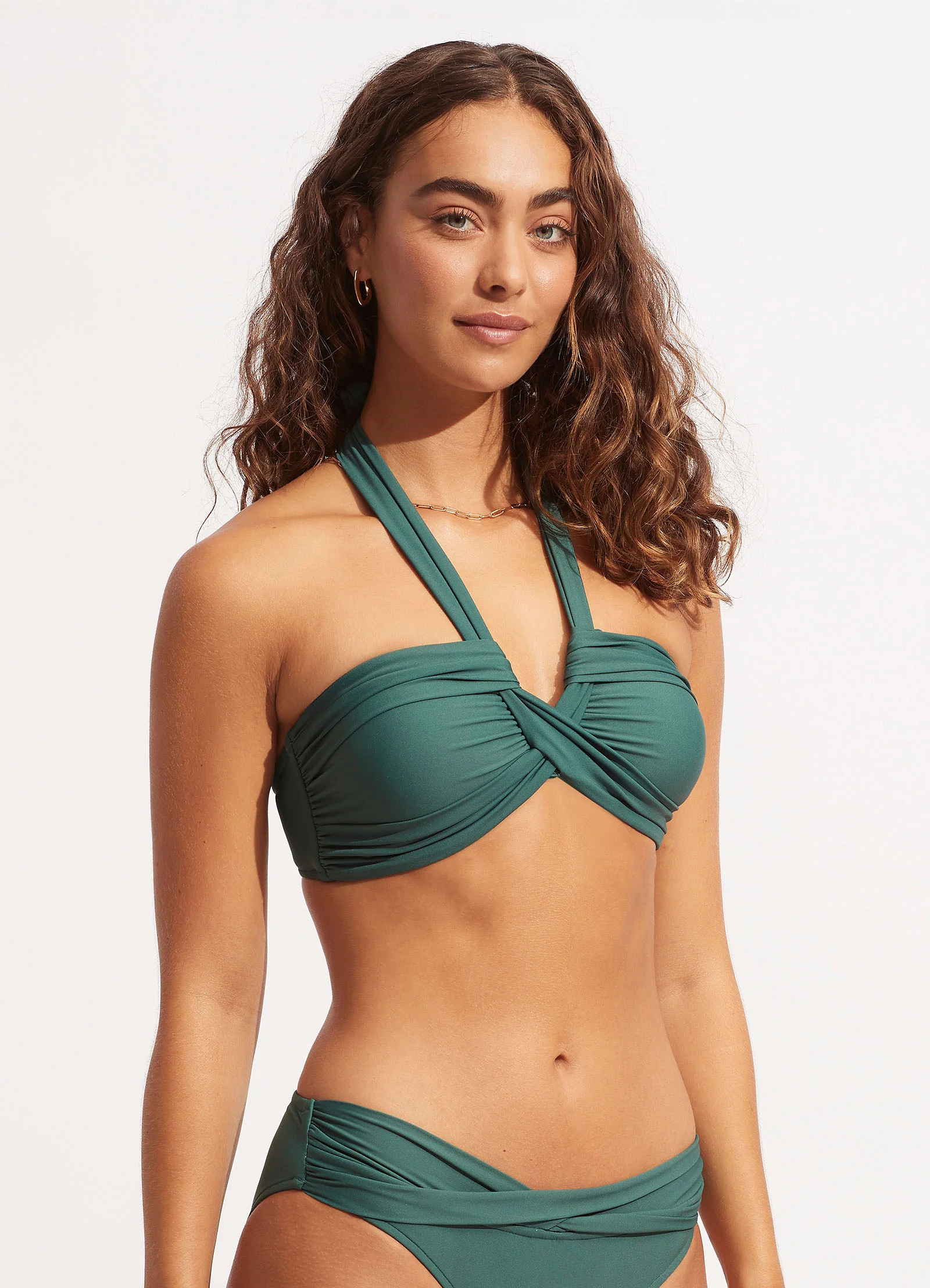 Seafolly Collective Halter Bandeau Bikini Top - Evergreen - Image 3