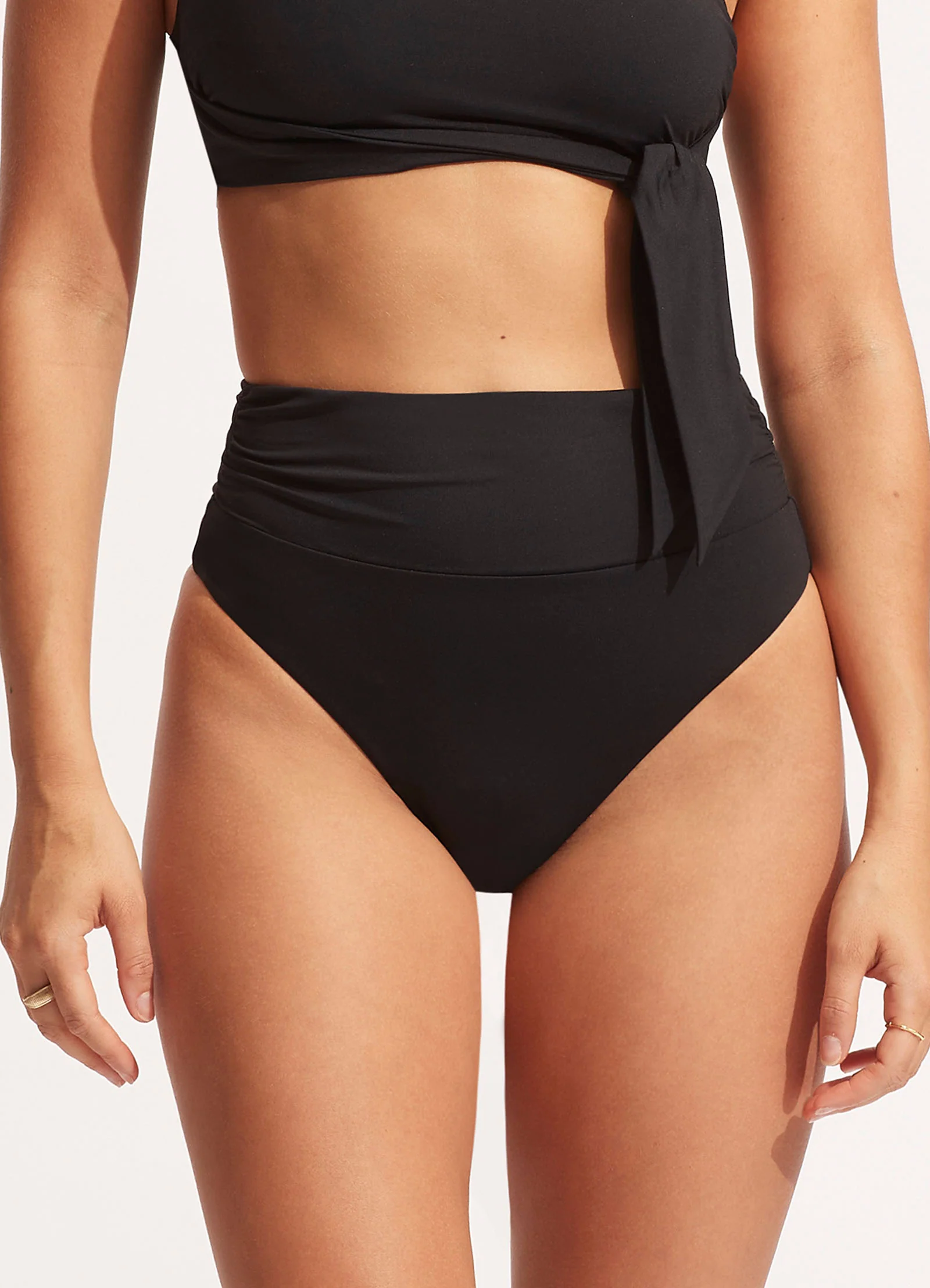 Seafolly Collective High Cut Bikini Bottom - Black - Image 3