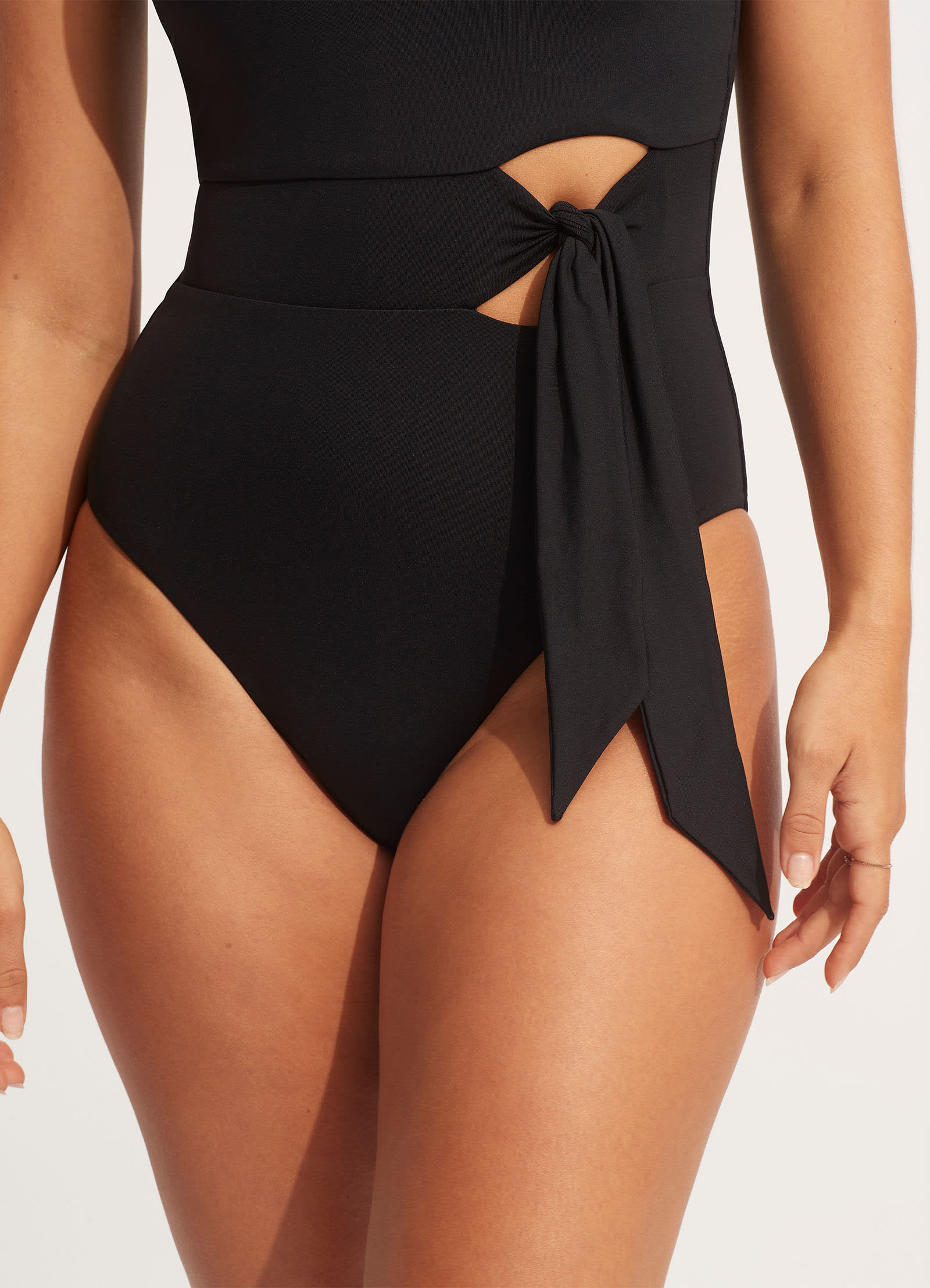 Seafolly Collective Tie Waist One Piece - Black - Image 4