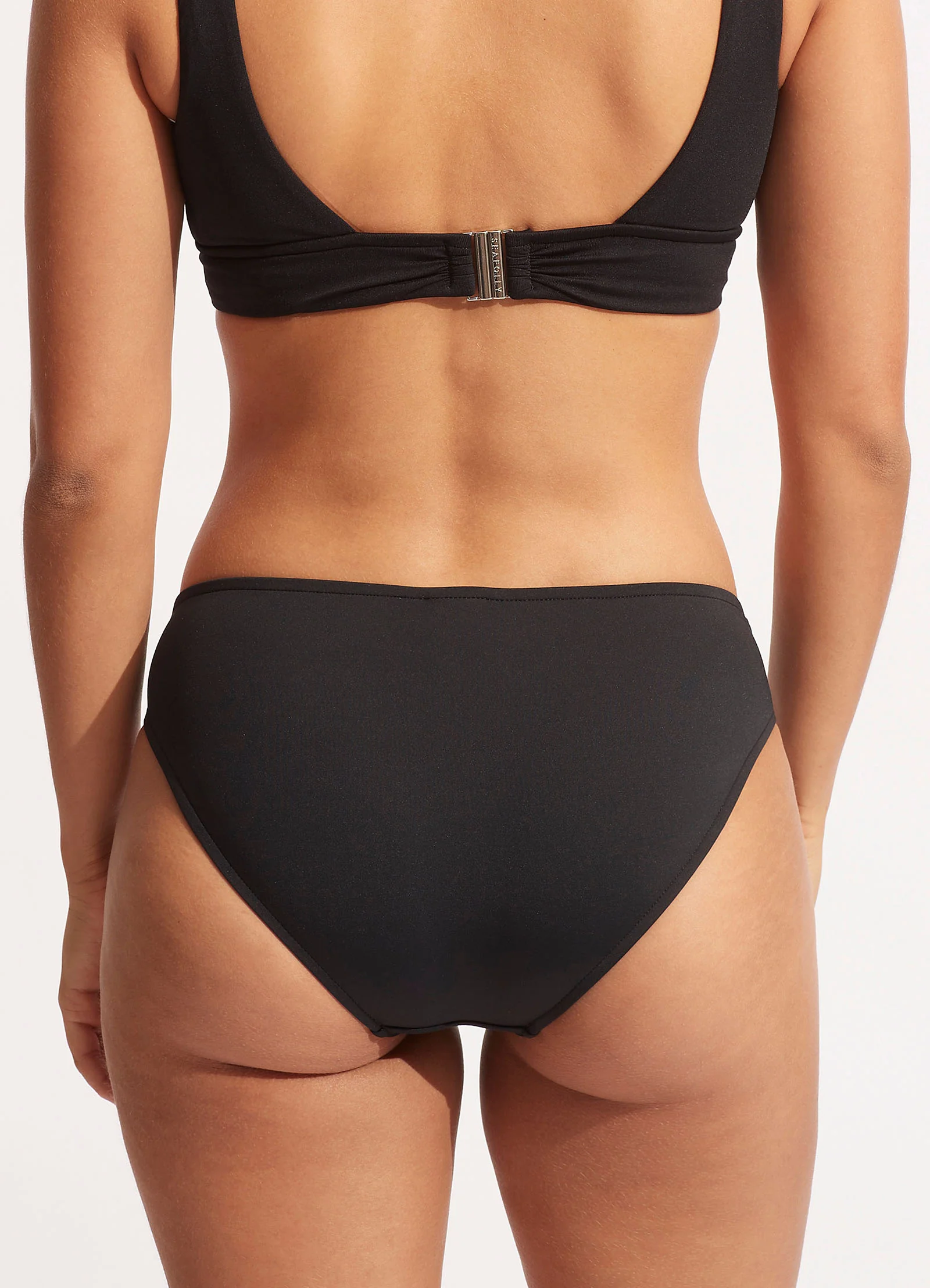 Seafolly Collective Twist Band Hipster Bikini Bottom - Black - Image 5