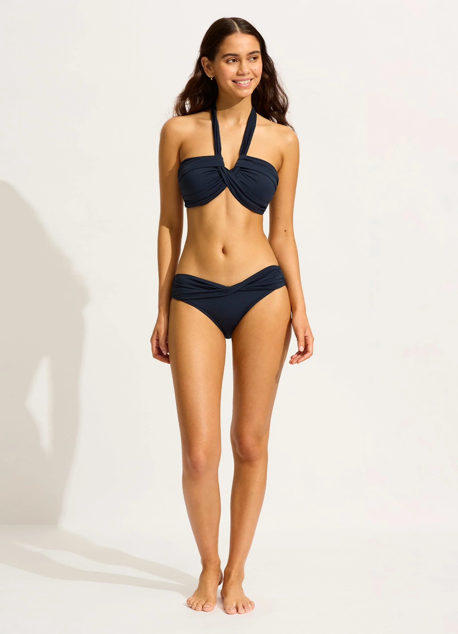 Seafolly Collective Twist Band Hipster Bikini Bottom - True Navy - Image 8