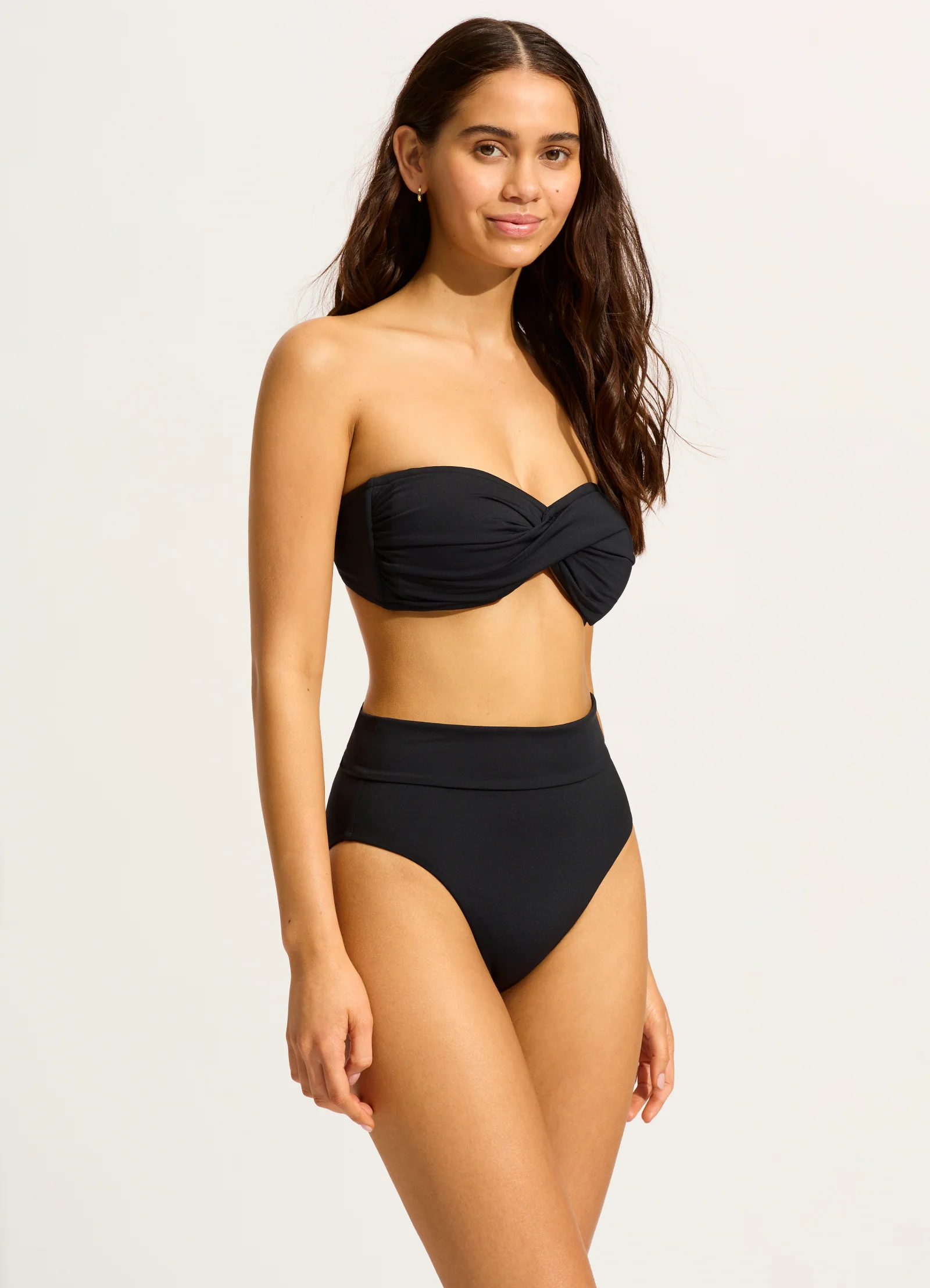 Seafolly Collective Twist Bandeau Bikini Top - Black - Image 8