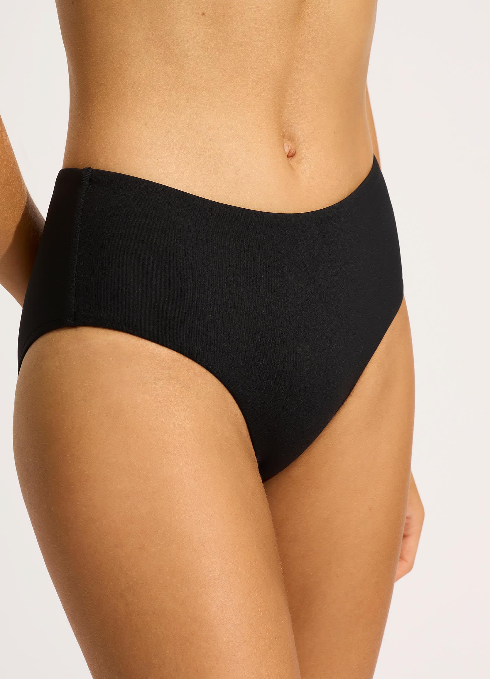 Seafolly Collective Wide Side Retro Bikini Bottom - Black - Image 5