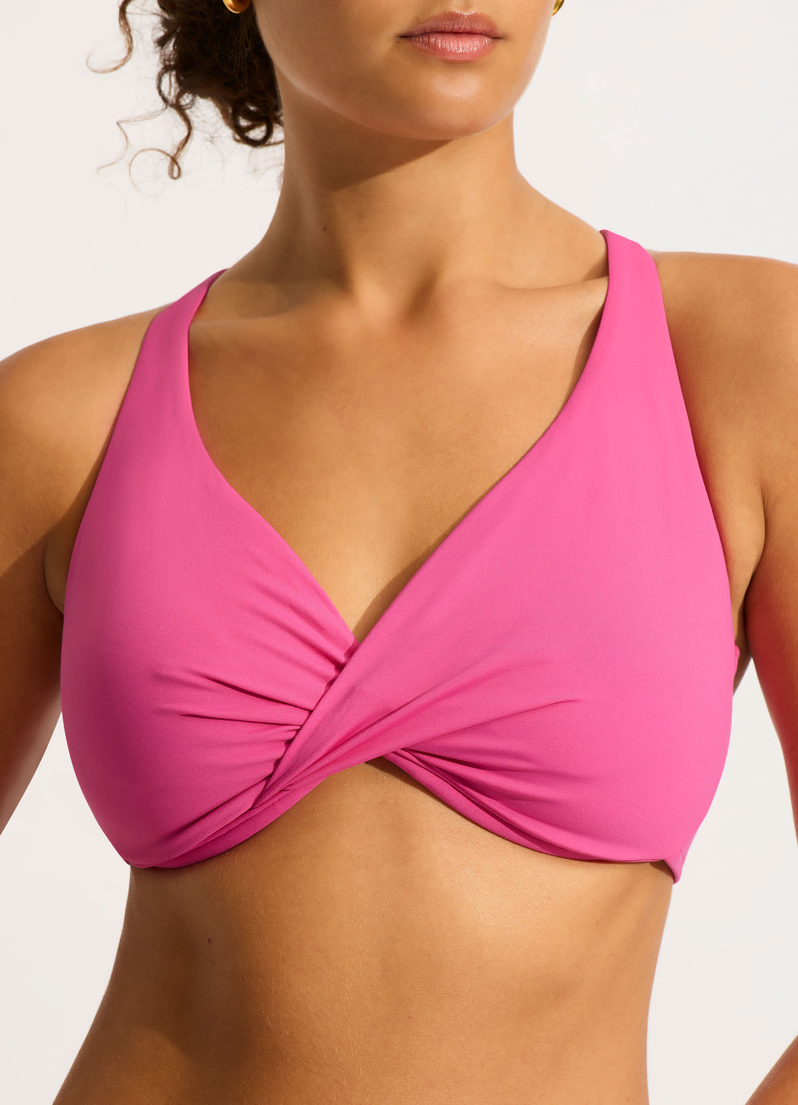Seafolly Collective Wrap Front F Cup Bra - Hot Pink - Image 3