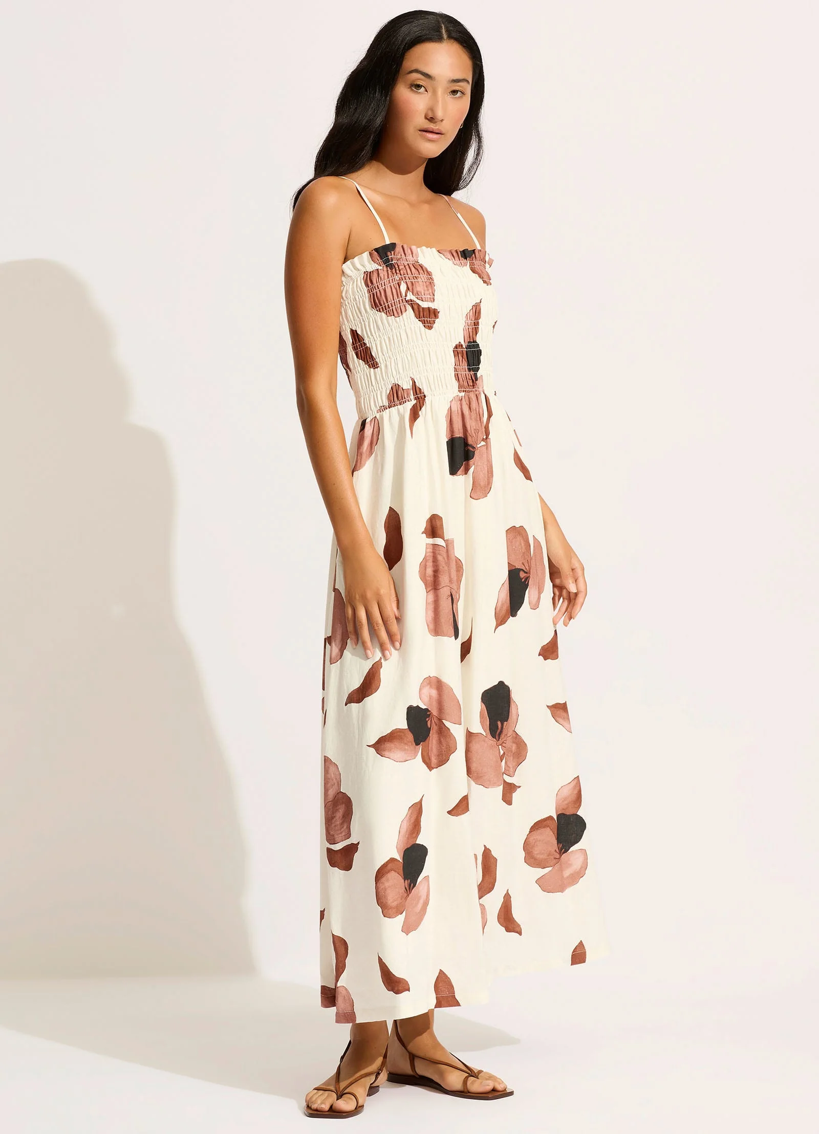 Secret Garden Shirred Maxi Dress - Black - Image 2