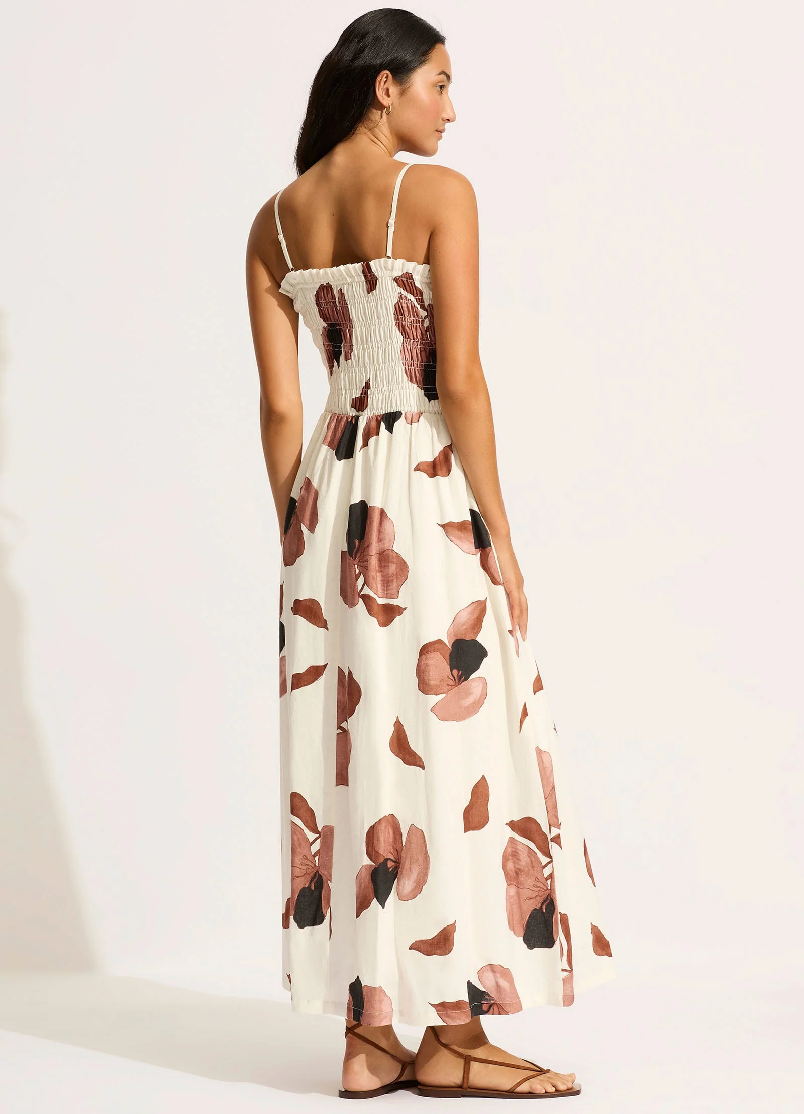 Secret Garden Shirred Maxi Dress - Black - Image 3