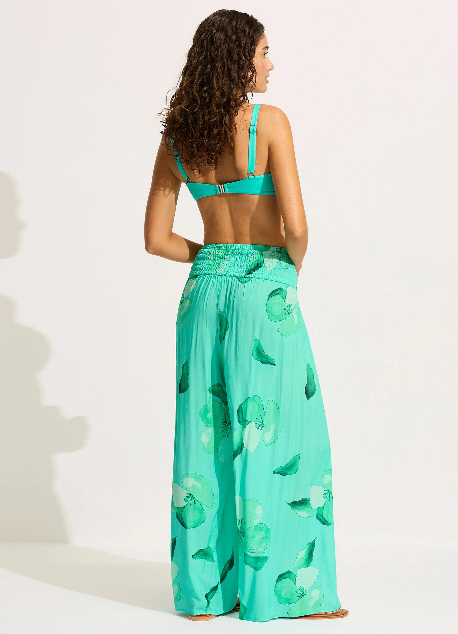 Secret Garden Shirred Wrap Pant - Jade - Image 4