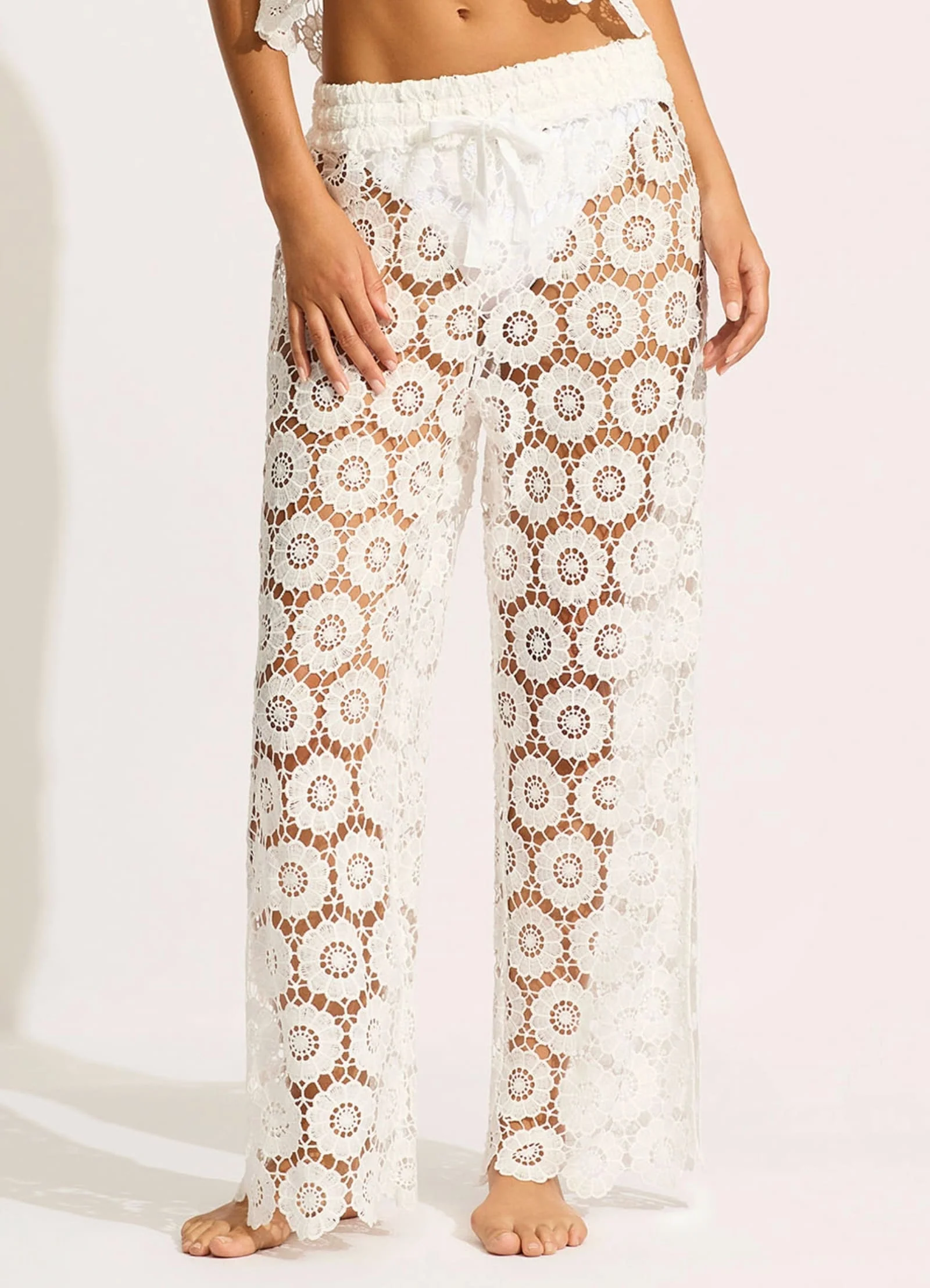 Secret Garden Side Split Pant - White - Image 2