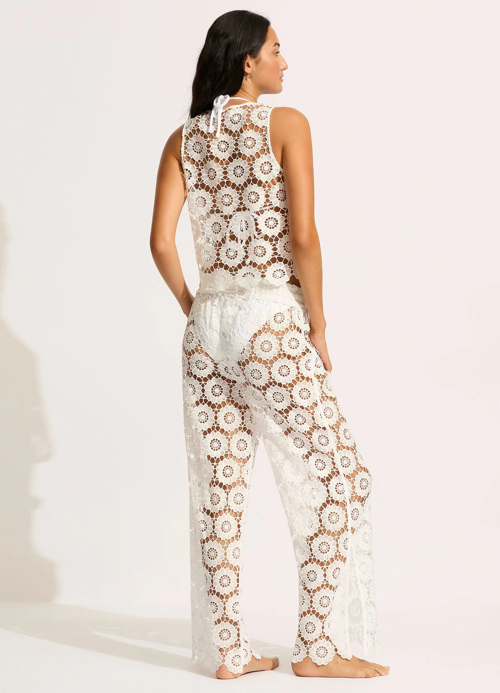 Secret Garden Side Split Pant - White - Image 4