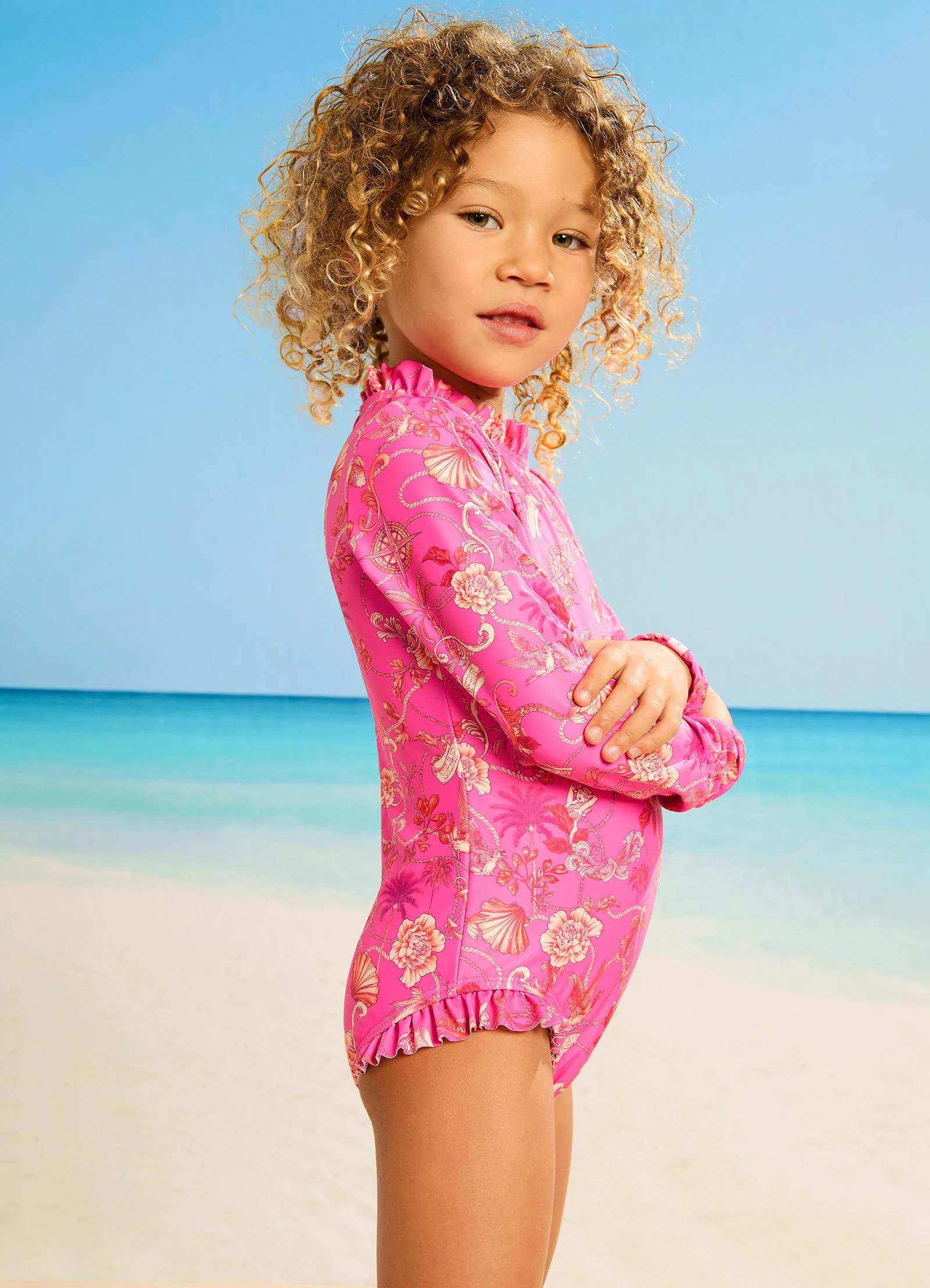Seven Seas Girls Mini Frill Paddlesuit - Seven Seas - Image 2